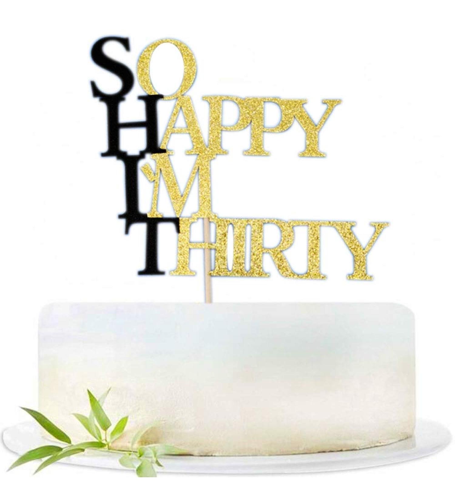 Double Sided Glitter So Happy I'm Thirty Cake Topper Birthday Cake Toppers for 30th Birthday Party Decorations. - Buy Online on GoSupps.com