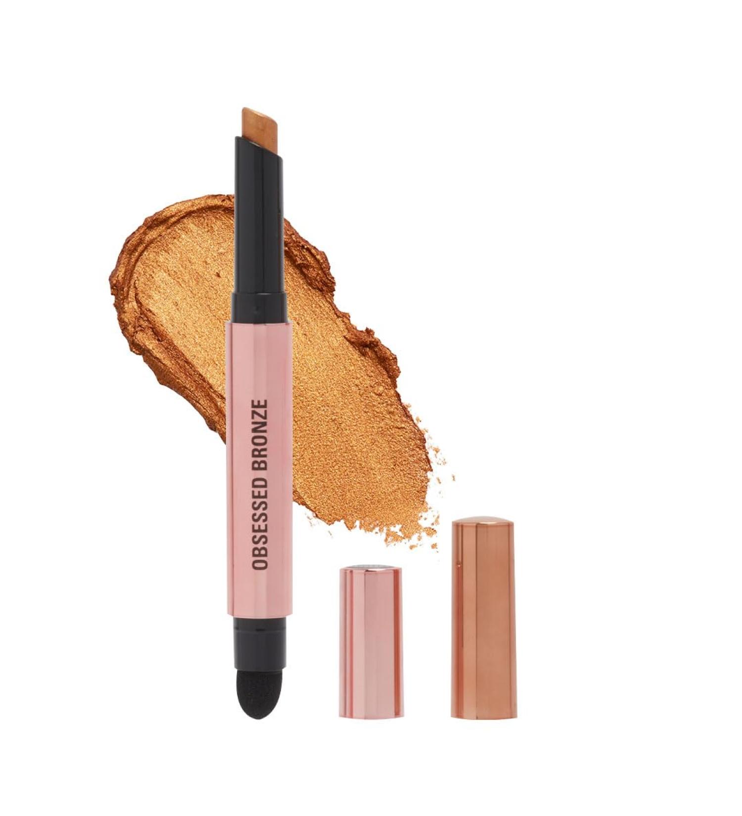 Makeup Revolution Lustre Wand Shadow Stick - Obsessed Bronze | Ultra-Pigmented Metallic Eyeshadow | Seamless Glide & Buildable Formula | International Shipping Available - Buy Online on GoSupps.com