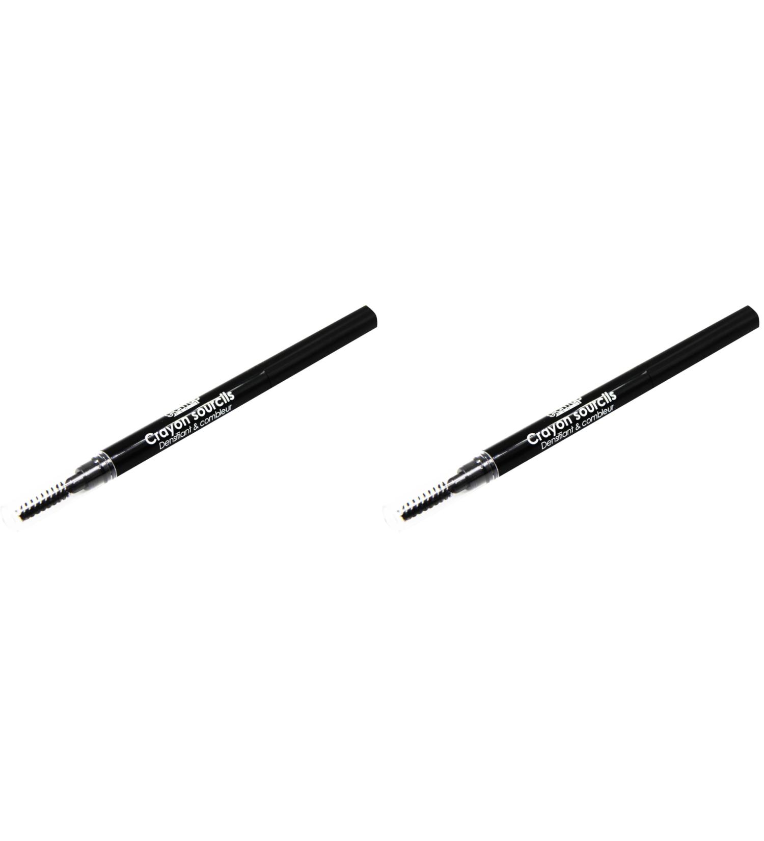 Glam Up Paris - Crayon Sourcils Waterproof - R tractable - Combleur - Ultra-fin - Longue Dur e - Imperm able et Double Extr mit - N 03 - Noir (Lot de 2) - Buy Online on GoSupps.com