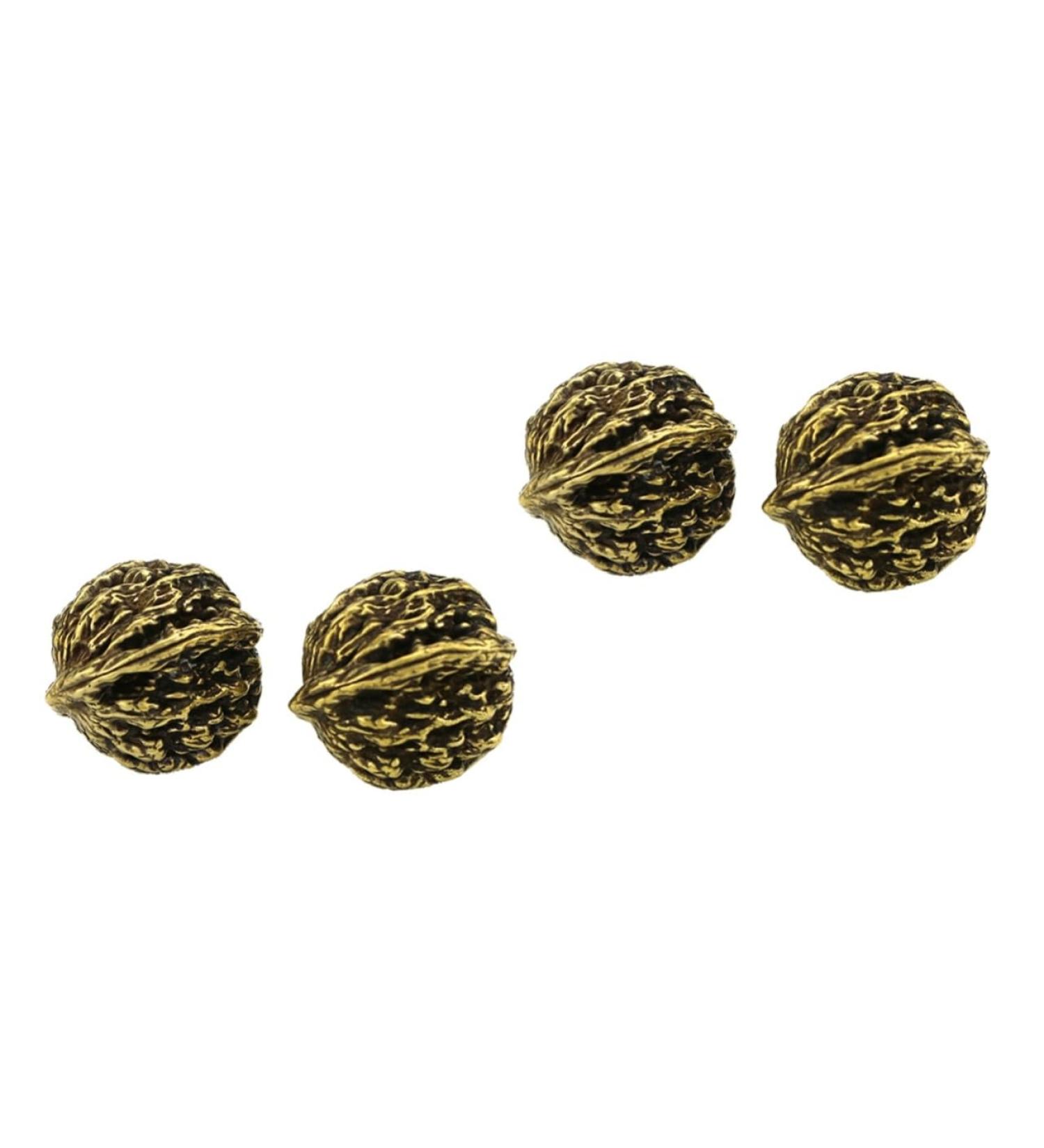 Shop Minkissy Copper Walnut Model Balls - Deep Tissue Massage Decor & Accessories | 2 Pairs of 3.5x3cm Brass Walnut Decor - Buy Online on GoSupps.com