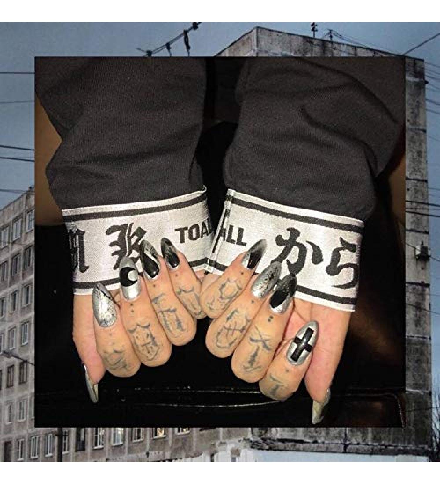 Shop Sethain Shiny Punk Wrong Nails Tips - 24pc Silver Moon Cross Press-On Nails for Women & Girls - International Shipping Available - Buy Online on GoSupps.com