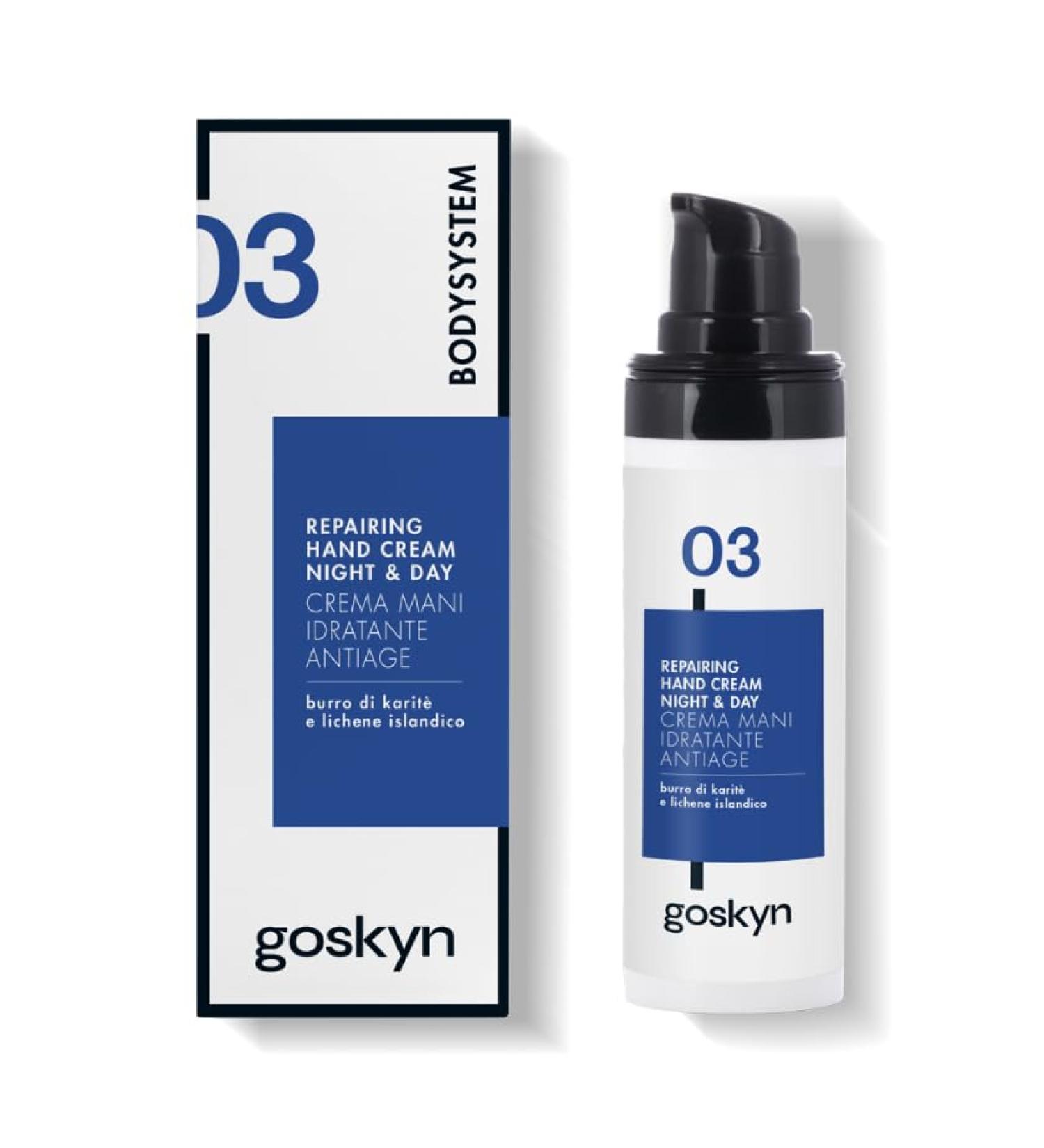 GOSKYN Cream for dry and cracked hands repairing nourishing moisturizing protective anti-wrinkle hand cream with shea butter Icelandic lichen jojoba oil EVO oil vitamin