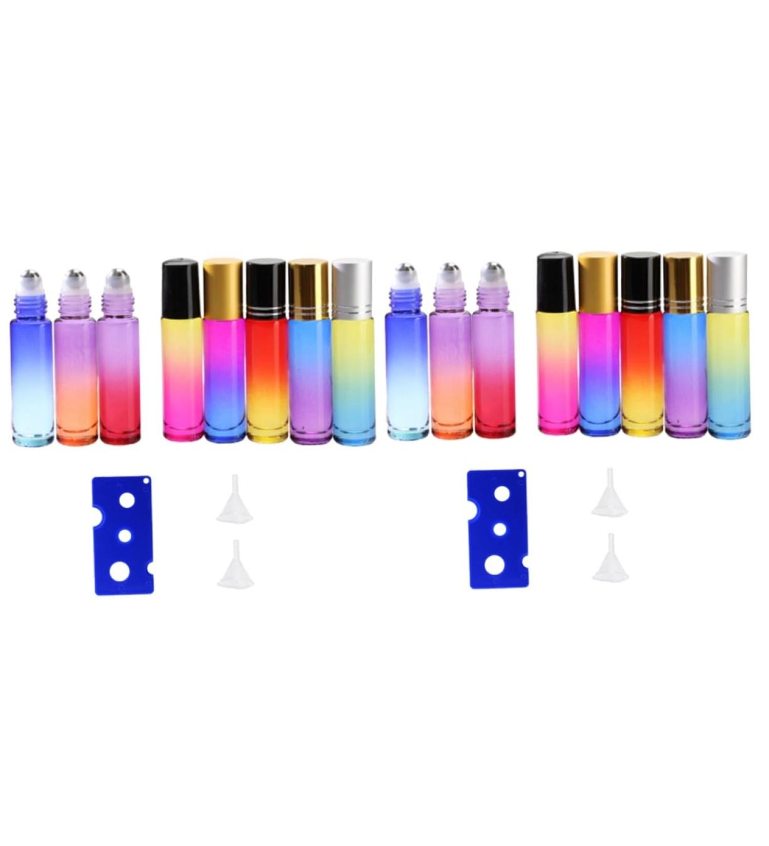 FRCOLOR 16 Pcs 10ml Amber Roller Bottles - Refillable Essential Oil & Clear Colored Bottles for International Shipping - Buy Online on GoSupps.com
