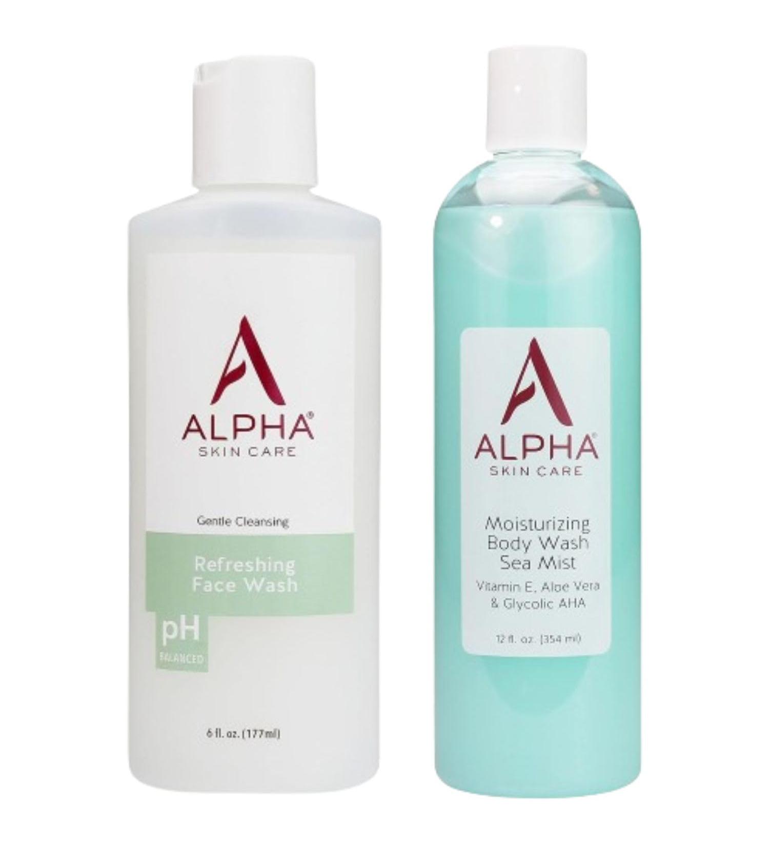 Alpha Moisturizing Body Wash 12 Fl Oz and Refreshing Face Wash 6 Fl Oz - Buy Online on GoSupps.com