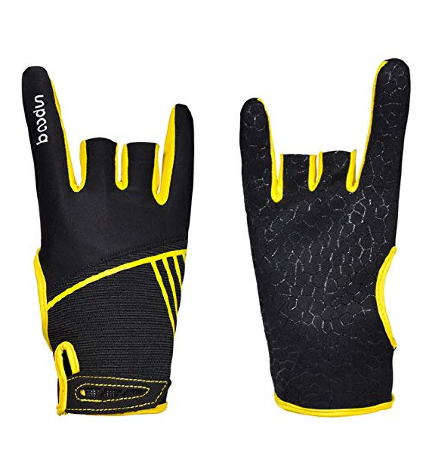 Professional Anti-Skid Outdoor Bowling Gloves - Yellow (Large-X-Large) - Buy Online on GoSupps.com