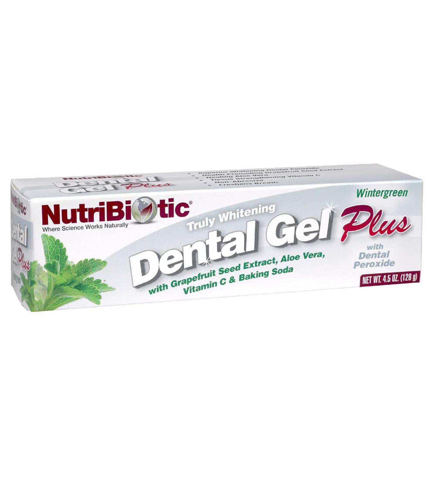 NutriBiotic Dental Gel Plus Truly Whitening Wintergreen 4.5 oz (128 g)