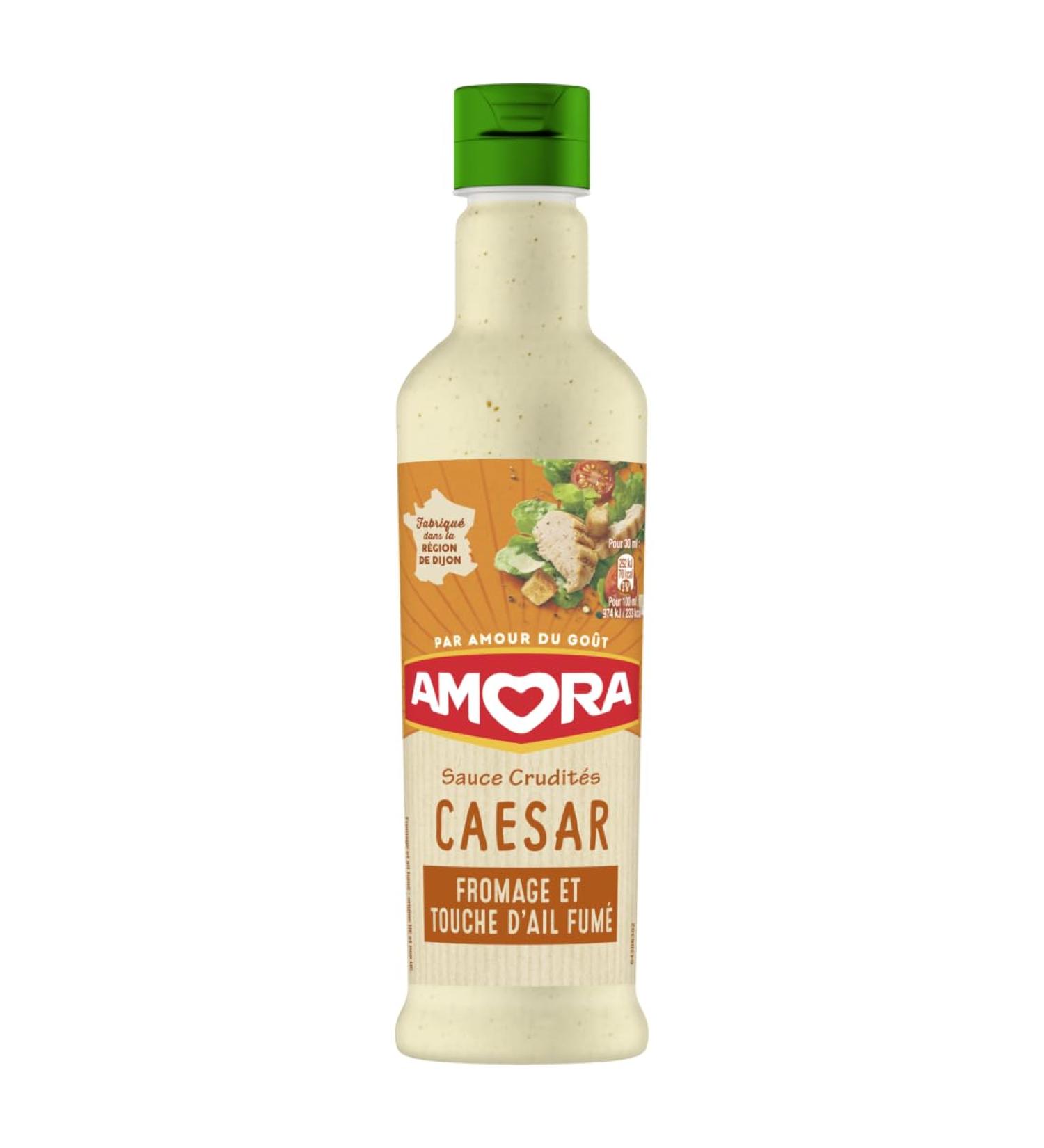 AMORA - sauce crudit s caesar - fromage et touche d ail fum - fabriqu e Dijon - 380ml 380 ml
