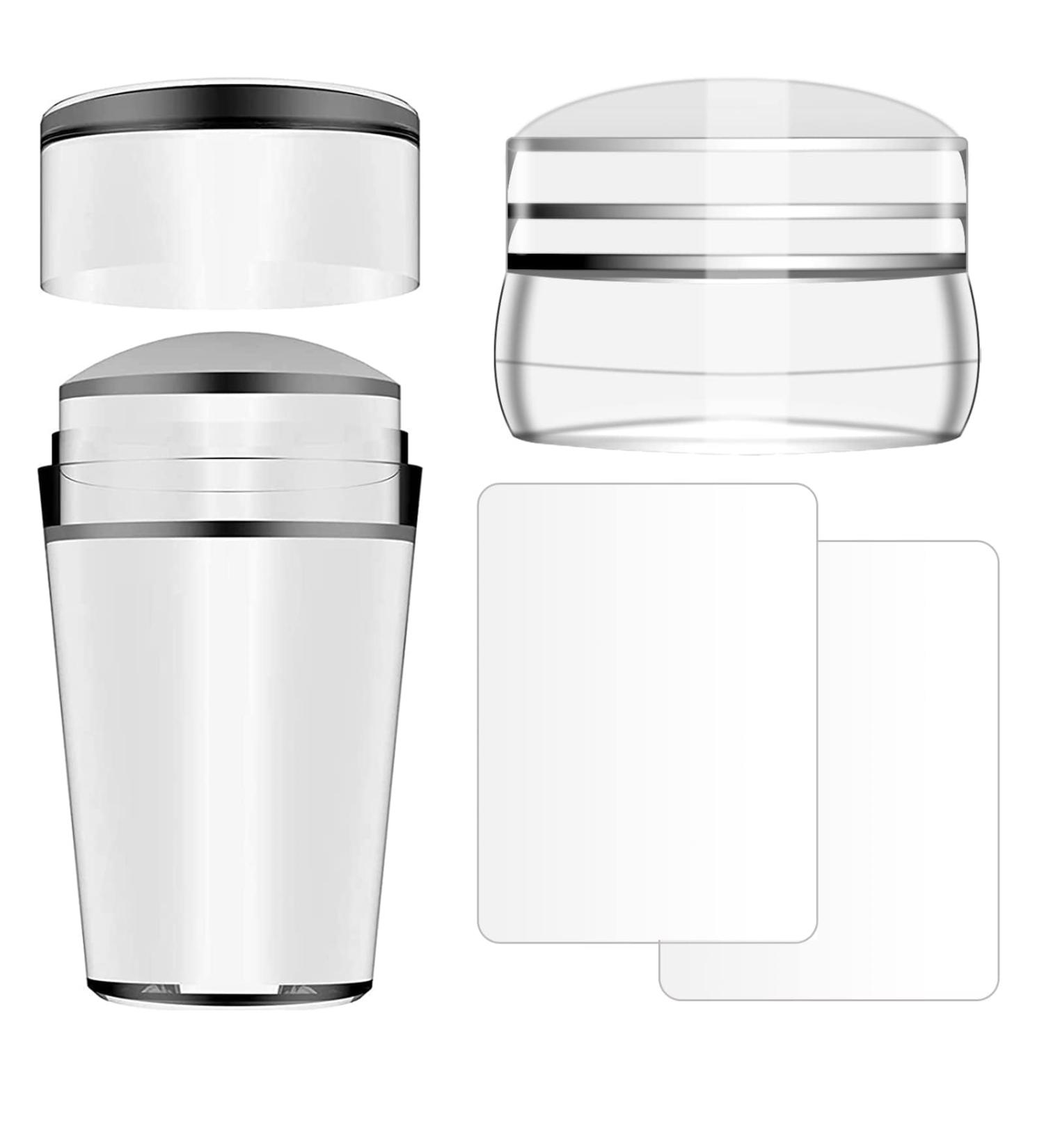 4-Piece Nail Art Stamper Kit | Silicone Clear Stamps & Scraper | DIY Manicure Tools for French Nail Design - Buy Online on GoSupps.com