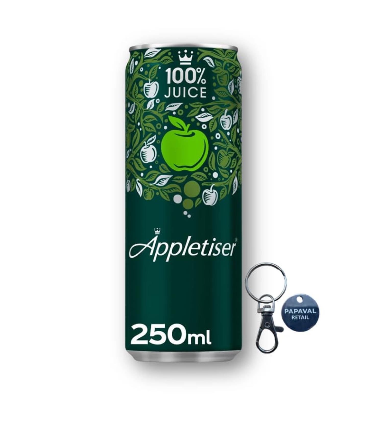 Appletiser Sparkling Apple Juice can Pack of 250ml with Key Ring (12)