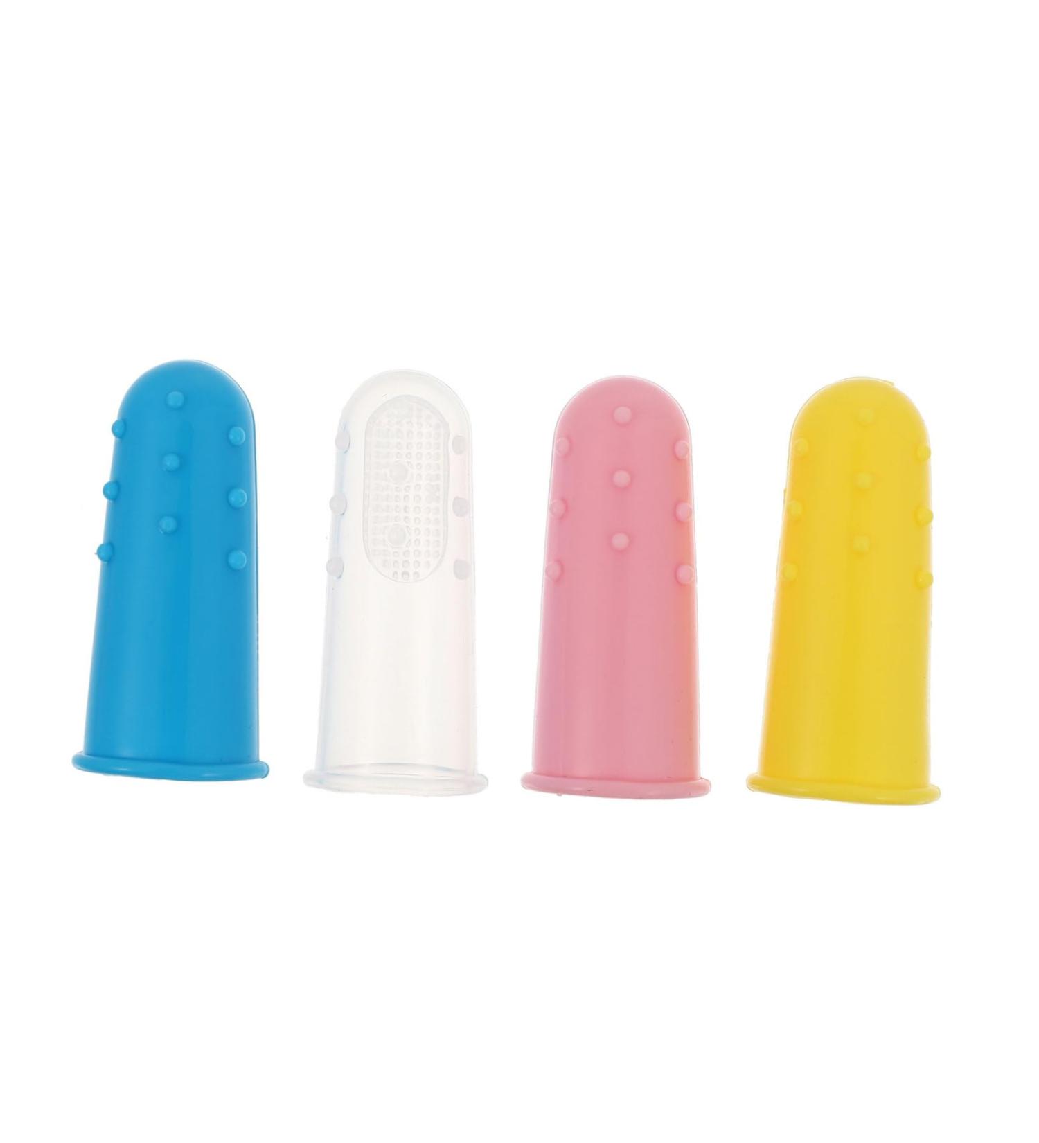 Minkissy 4-Piece Silicone Toothbrush Set for Children | Finger Brush & Rubber Toys for Toddler Oral Care - Buy Online on GoSupps.com