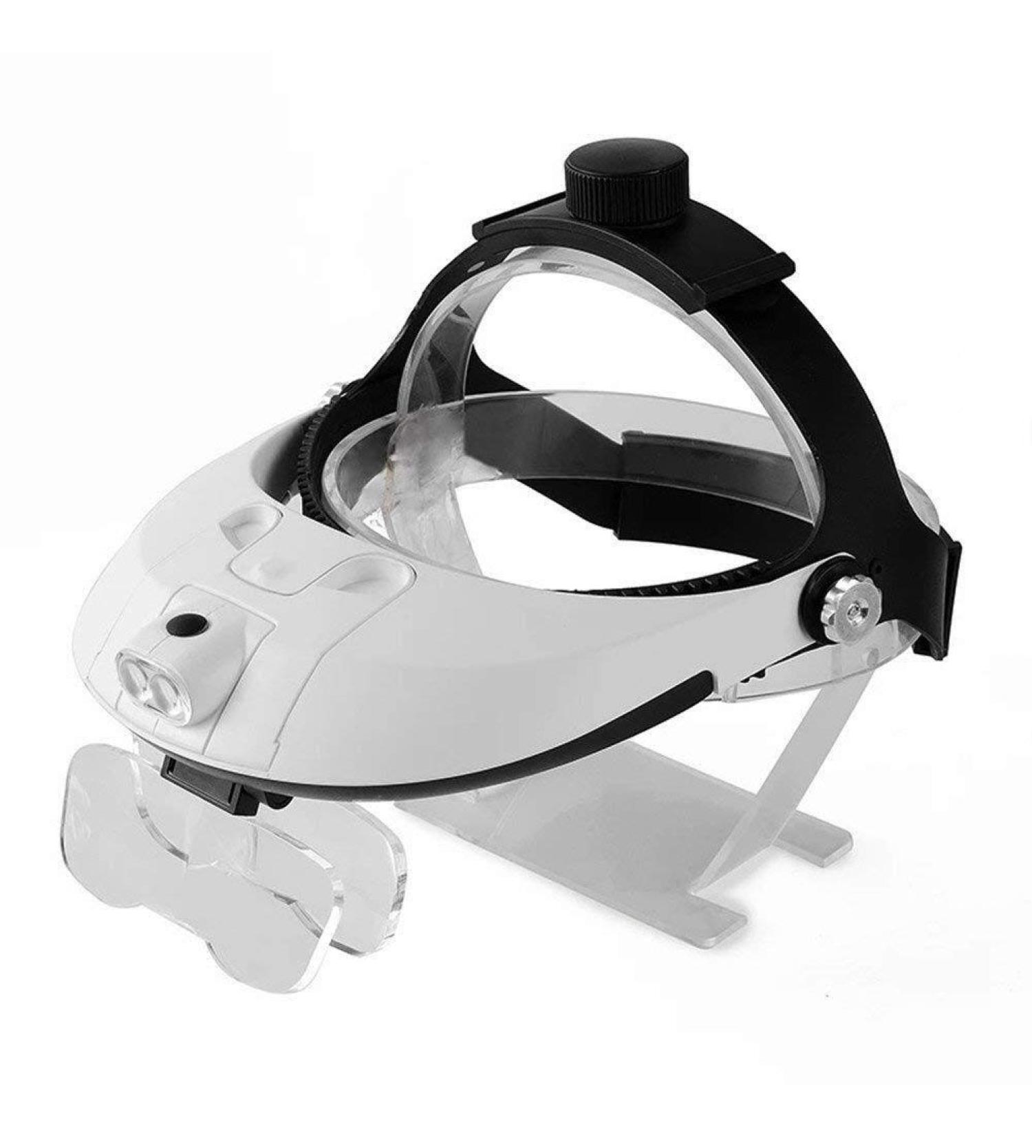 1.0X1.5X2.0X2.5X3.5X Portable Head-Mounted Magnifying Glass with LED Light for Watch Maintenance Reading Surgical Magnifying Glass and Interchangeable Lens White Made in China - Buy Online on GoSupps.com