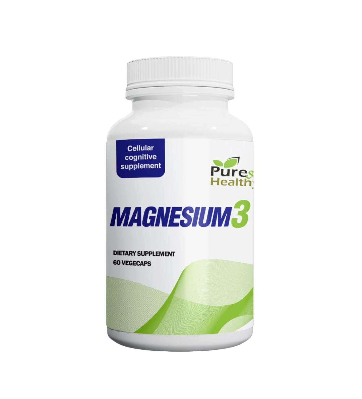 Pure & Healthy Magnesium3 300mg of Magnesium Glycinate Malate & Citrate for Muscles Nerves Stress & Energy