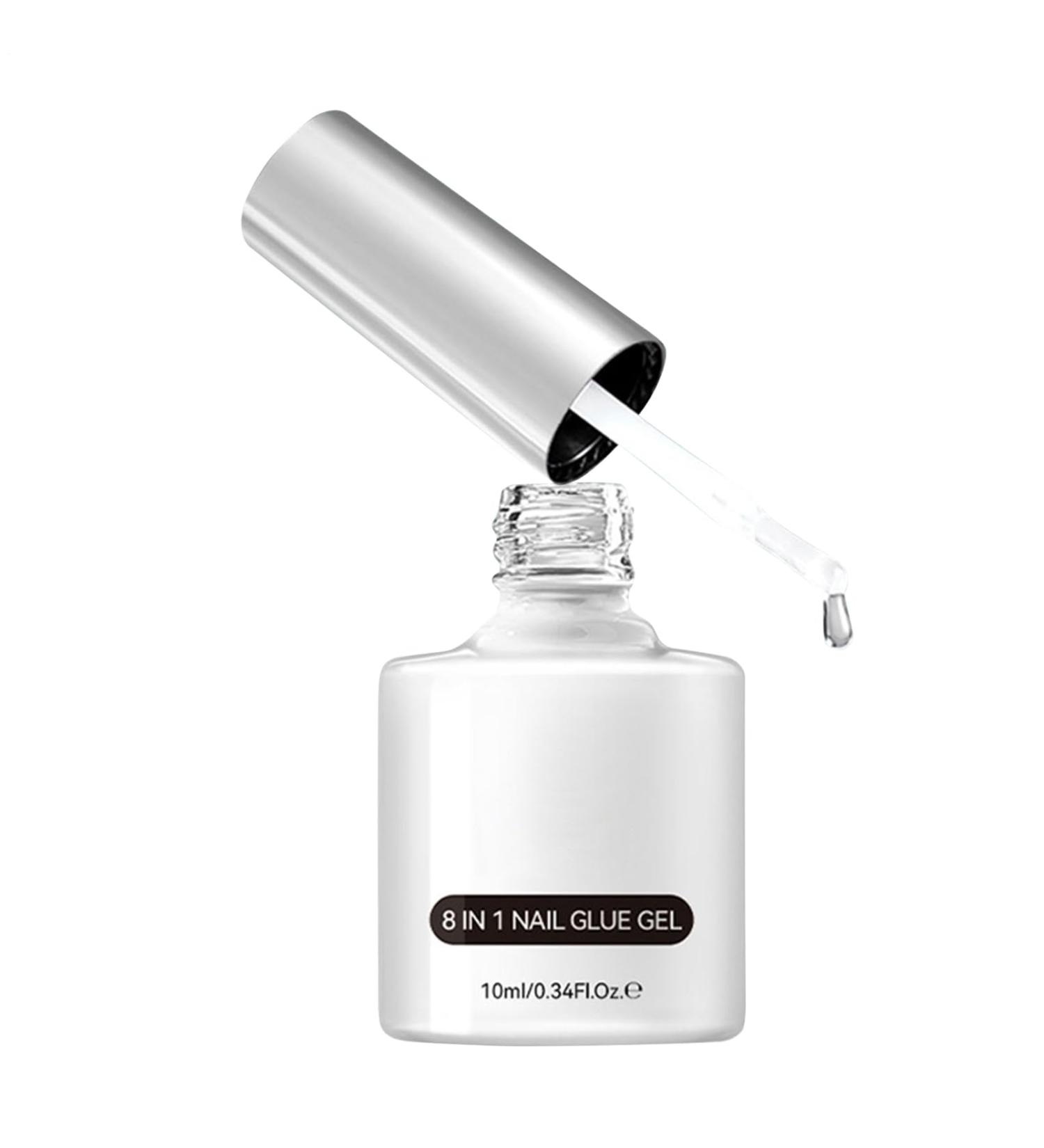 Nail Glue Gel 8 in 1 Long-Lasting Hold | Nail Extension Builder Gel Reinforcement | Stain-Free Sealer Base Coat and Rhinestone Glue Professional Manicure for Travel - Buy Online on GoSupps.com