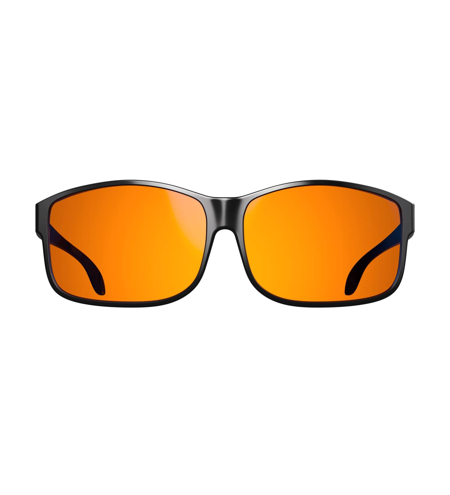 Swanwick Amber Fit Over Blue Light Blocking Glasses | Premium 99% Blue Blocker Glasses for Prescription Frames - Regular Black - Buy Online on GoSupps.com