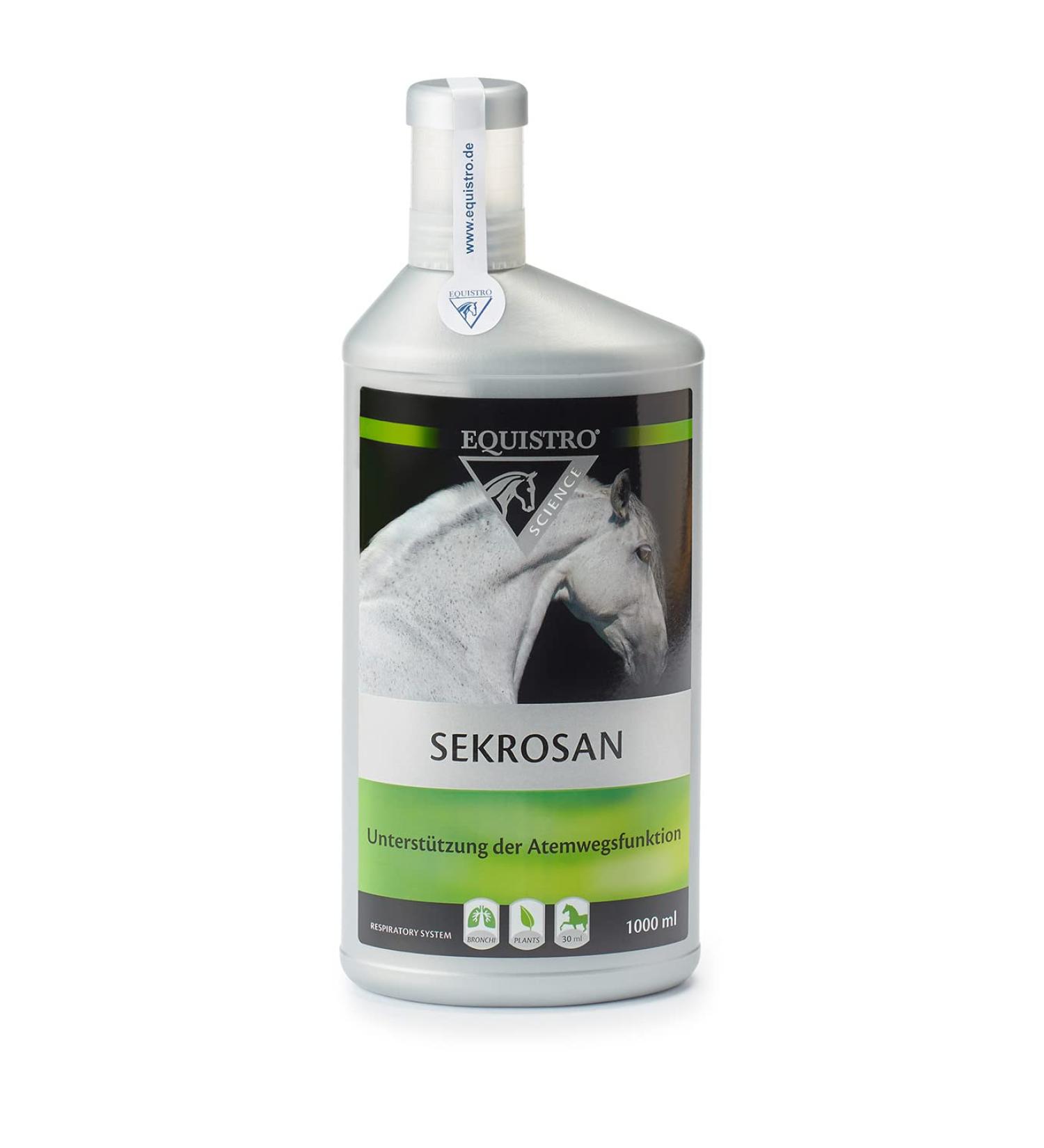 EQUISTRO Sekrosan Supplement for Horses to Support Normal Operation of Upper Airways Can Strengthen Respiratory Function 1 Litre - Buy Online on GoSupps.com