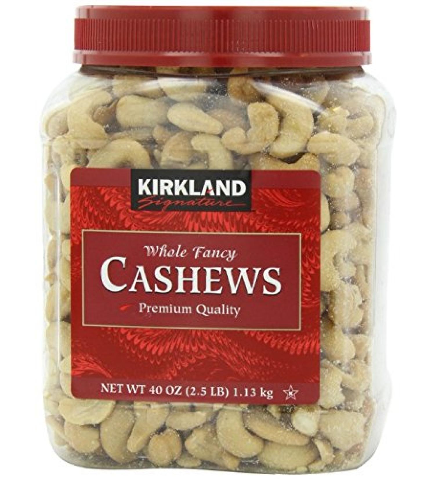 Kirkland Signature Premium Fancy Salted Cashews 40 Oz - 2 Pack 2.5 Pound (Pack of 2) - Buy Online on GoSupps.com