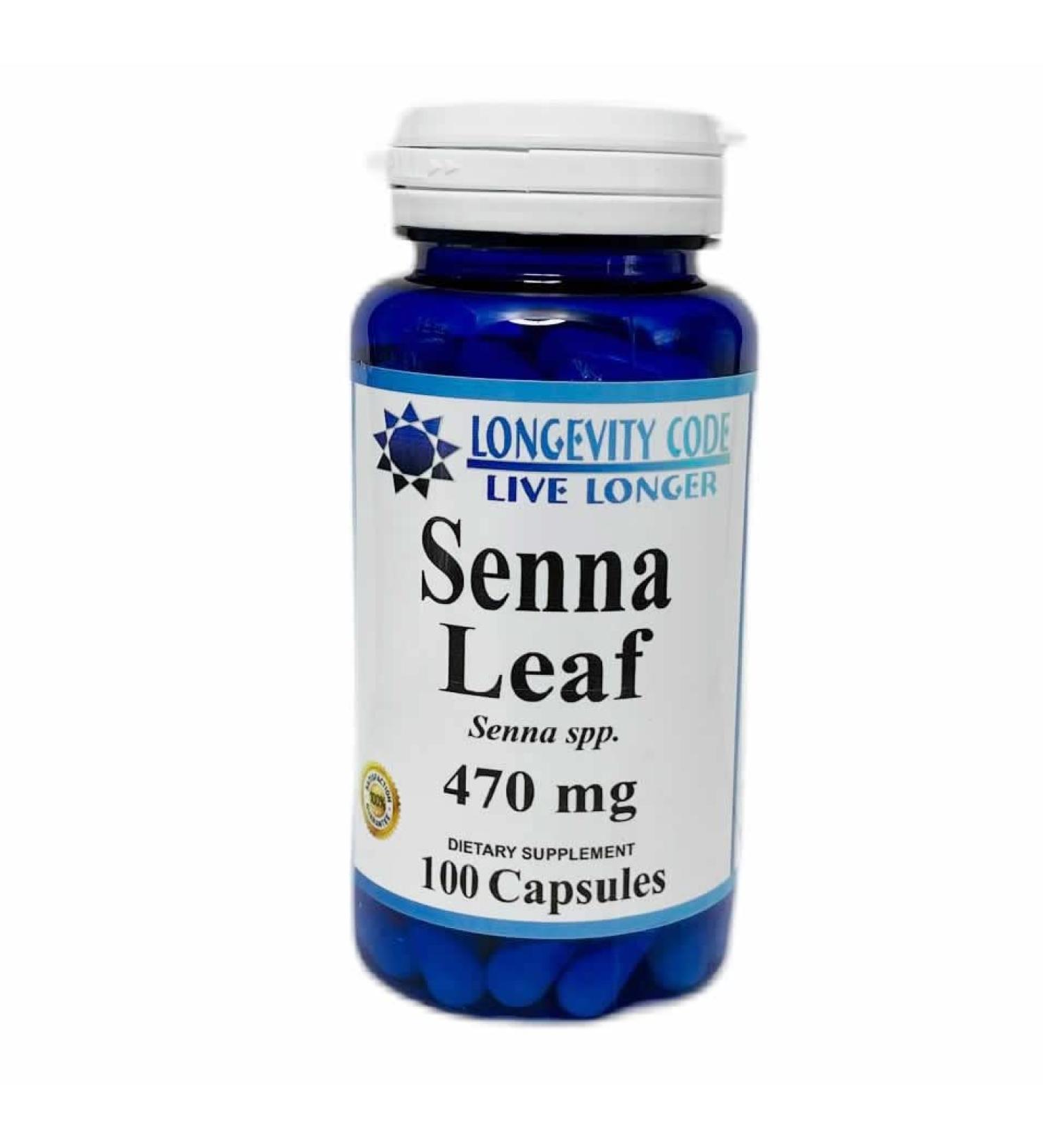 Senna Leaf 470 MG Capsules - Natural Digestive Support | Live Longer Store - Buy Online on GoSupps.com