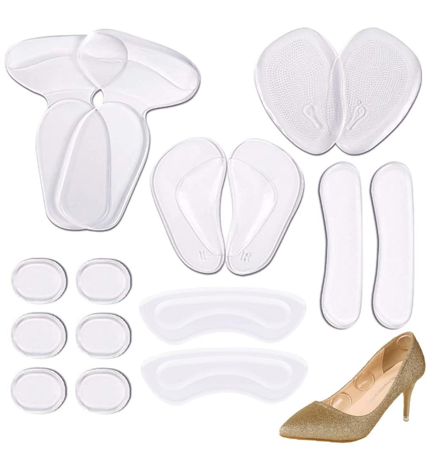 Buy Samheng 16-Piece Clear Gel Heel Cushion Inserts | Self-Adhesive Silicone Anti-Slip Support for Loose Shoes | Pain Relief & Comfort - Buy Online on GoSupps.com