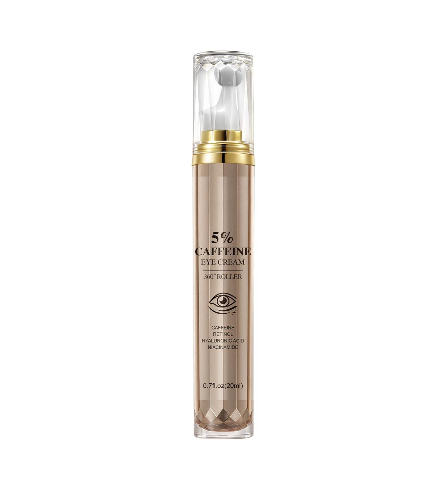 Firming Eye Cream Eye Contour Balm Roller Massage Moisturizer with 5 Percent Caffeiine Lightweight Skin Care Stick with Metal Ball Tip Anti-Puff Solution for Morning Night 20 ml - Buy Online on GoSupps.com