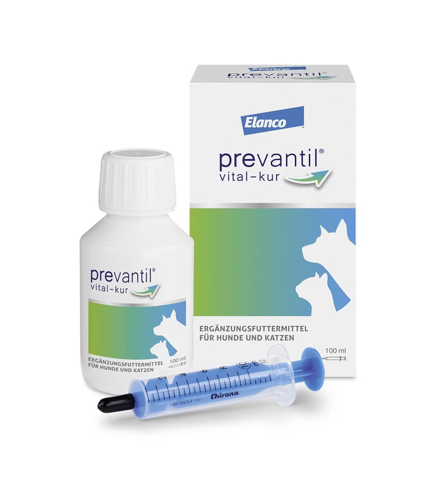 Elanco PREVANTIL Vital Cure for Dogs & Cats - 100 ml Supplementary Feed with Cactus Fig Extract | Stress Relief & Easy Dosing Aid - Buy Online on GoSupps.com