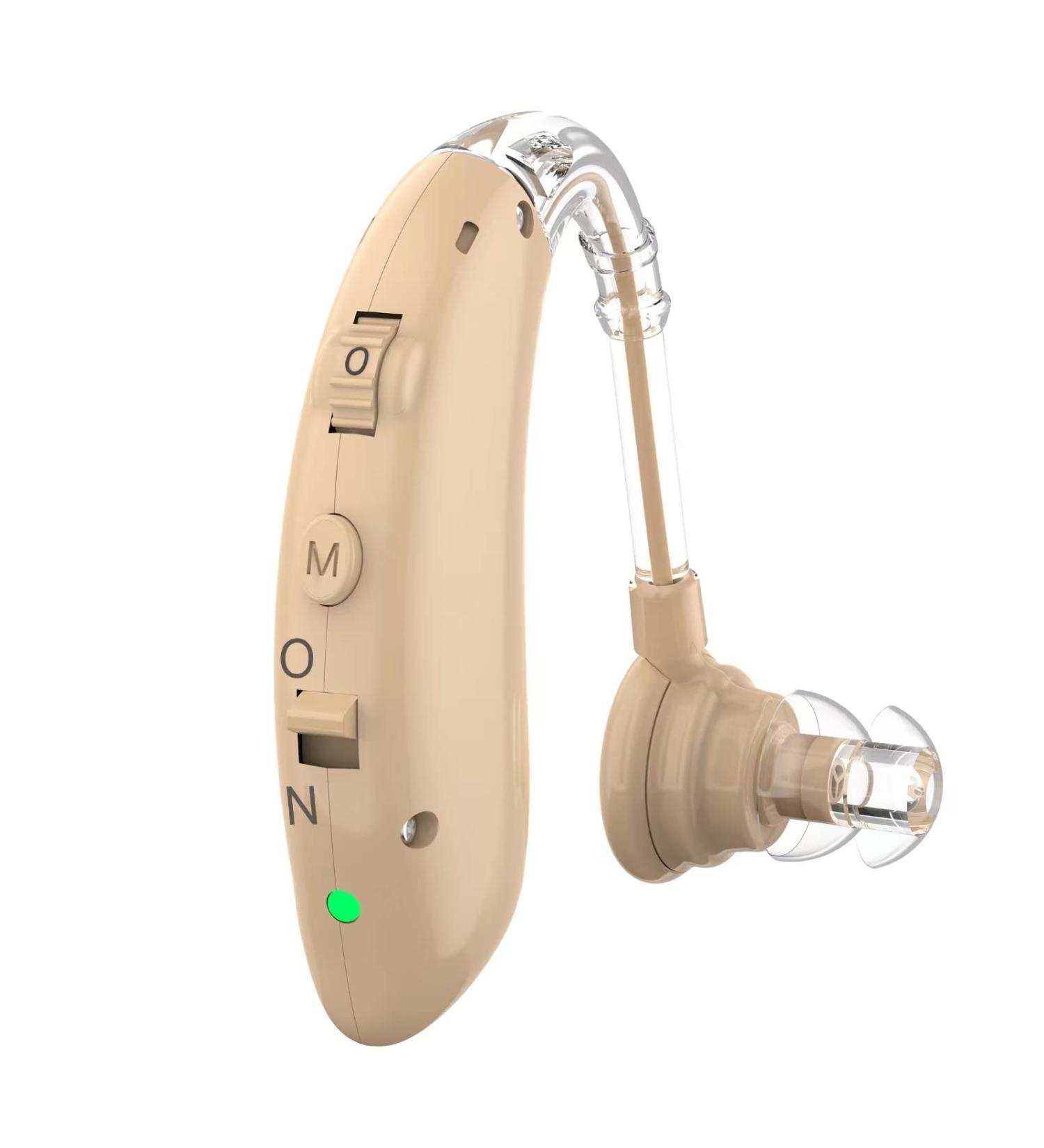 Rechargeable Noise Cancelling Hearing Aid for Seniors - Digital Amplifier for Hearing Loss - Invisible Brown (1pc) - Buy Online on GoSupps.com