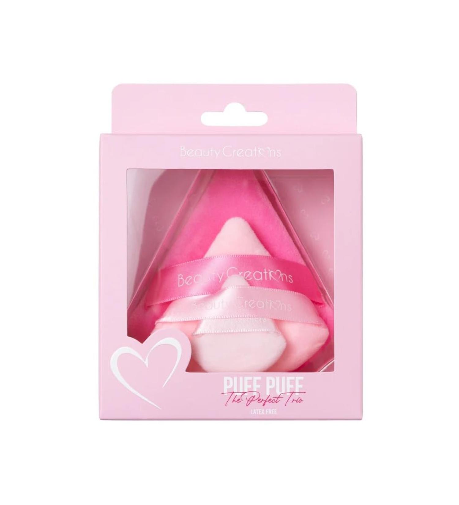 Ultra Soft Velvet Makeup Blending Sponges Set of 3 Triangle Latex Free Hand Washable Pink/white