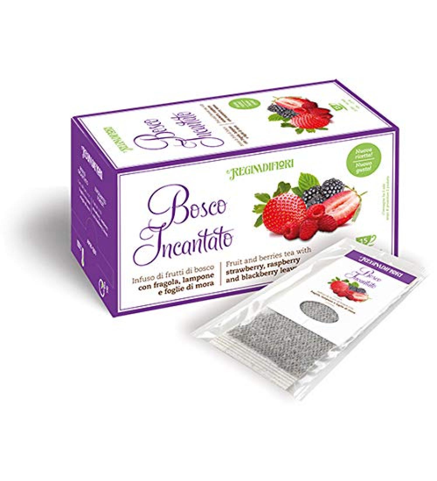 Regina di Fiori 6 Packs of Infus BOSCO INCANTATO Queen of Flowers 15 Filters - New Bosco Fruit Infected Recipe with Raspberry Strawberries Blackberry Leaves