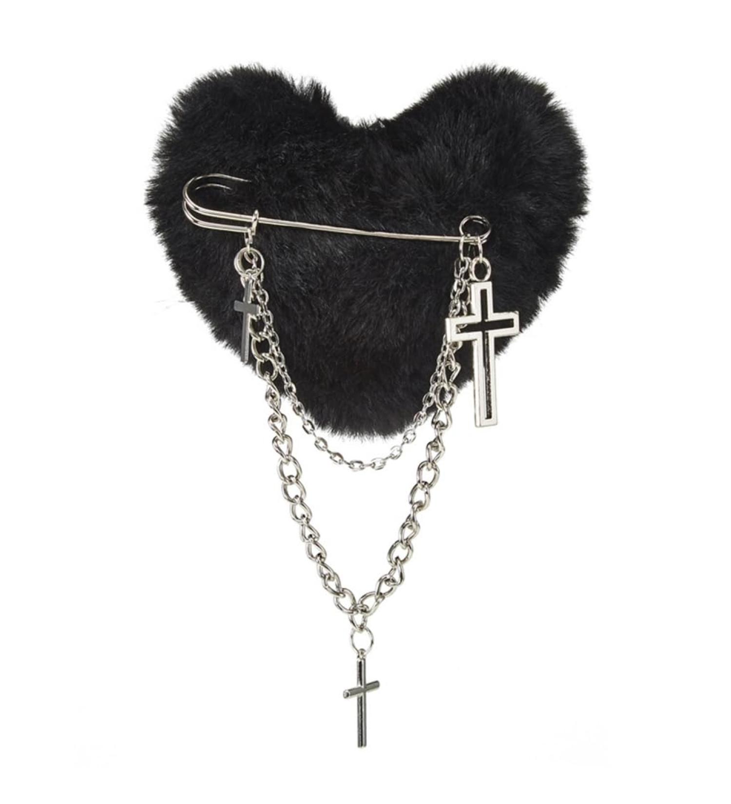 hgnxa Plush Heart Shape Side Hair Clip with Dangle Duckbill Hairpin for Woman Carnivals Taking Photo -slip Hairpin Black - Buy Online on GoSupps.com