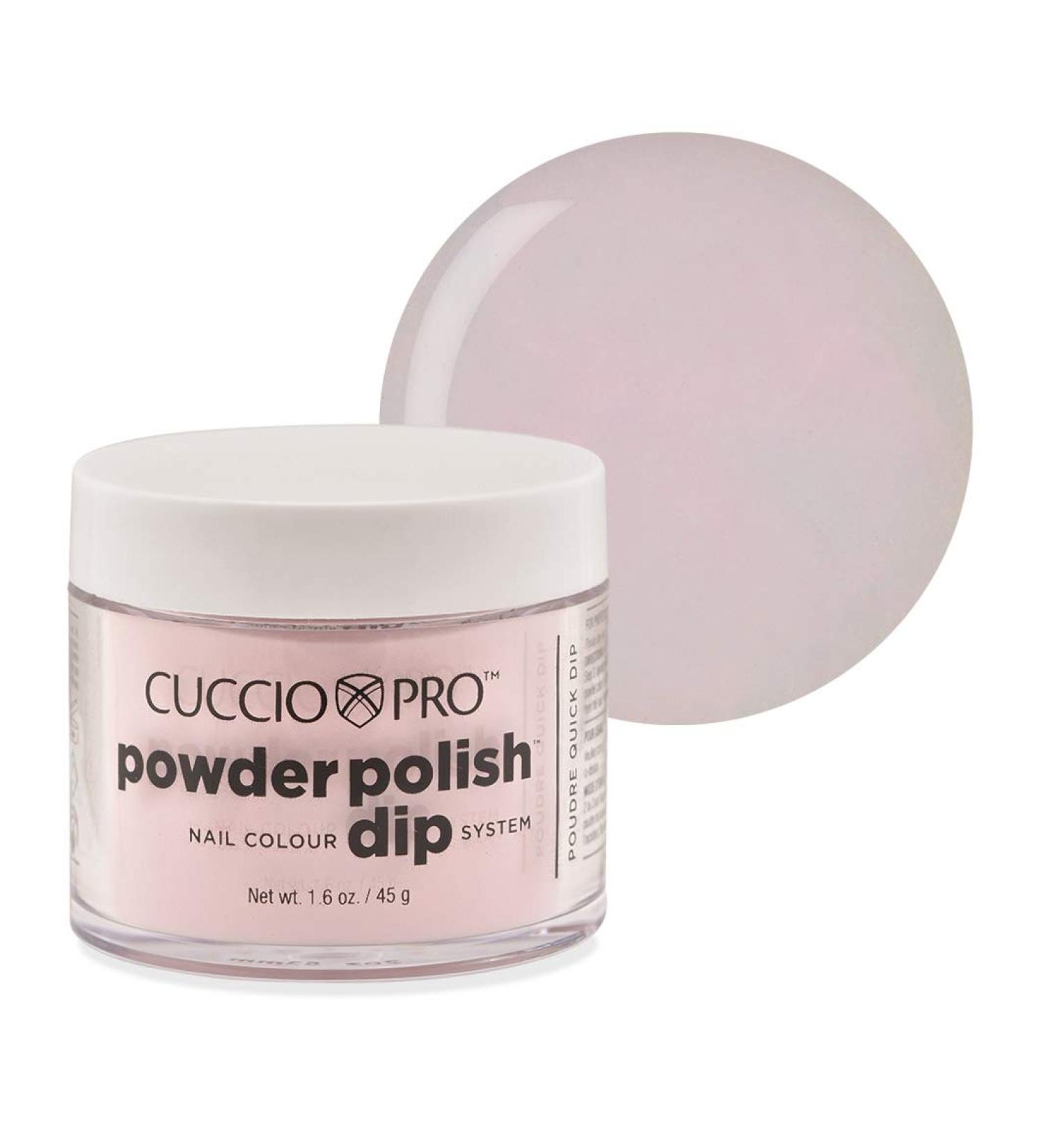 Cuccio Powder Polish - Acrylic Nail Colour Dip System - 45g (1.6oz) Dipping Powder - Bubble Bath Pink