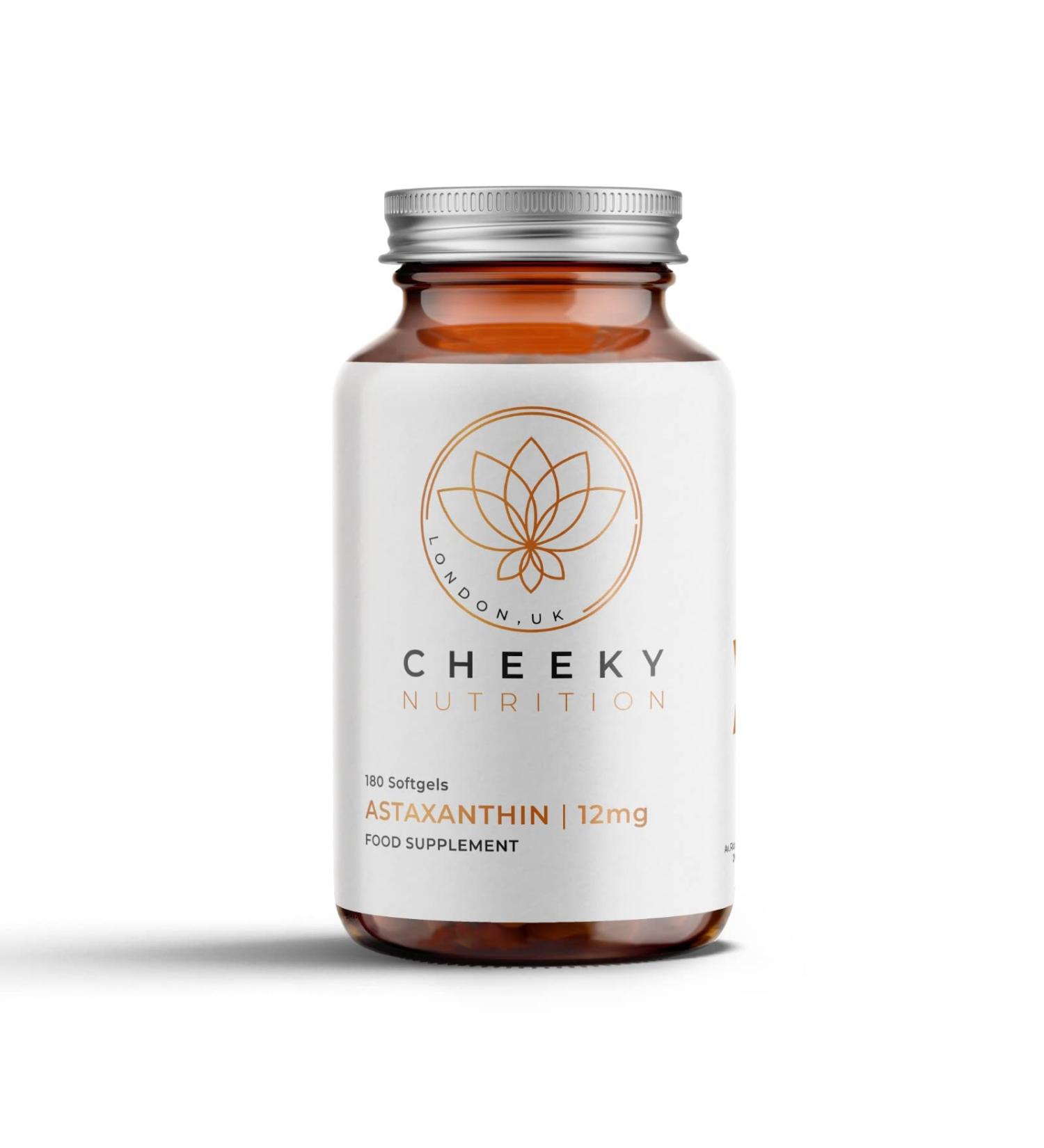Cheeky Nutrition Astaxanthin 12mg 180 Softgels - Powerful Antioxidant for Immune, Skin, Cardio, Brain & Eye Health - Buy Online on GoSupps.com