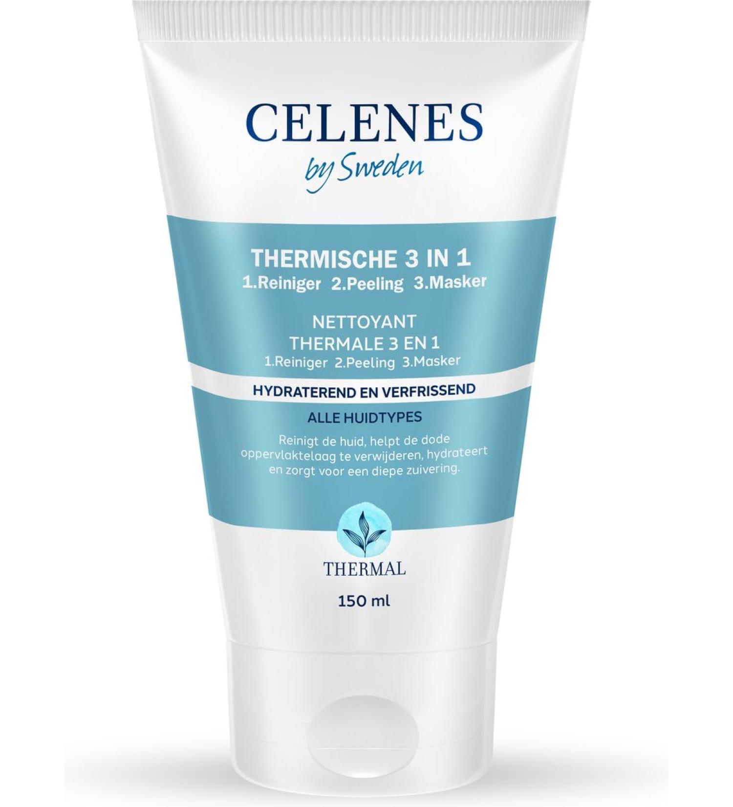 Celenes by Sweden Thermal 3-in-1 Exfoliating Mask - Cleanser Exfoliating Mask for All Skin Types - Parabens and Alcohol-Free Vegan 150 ml - Buy Online on GoSupps.com