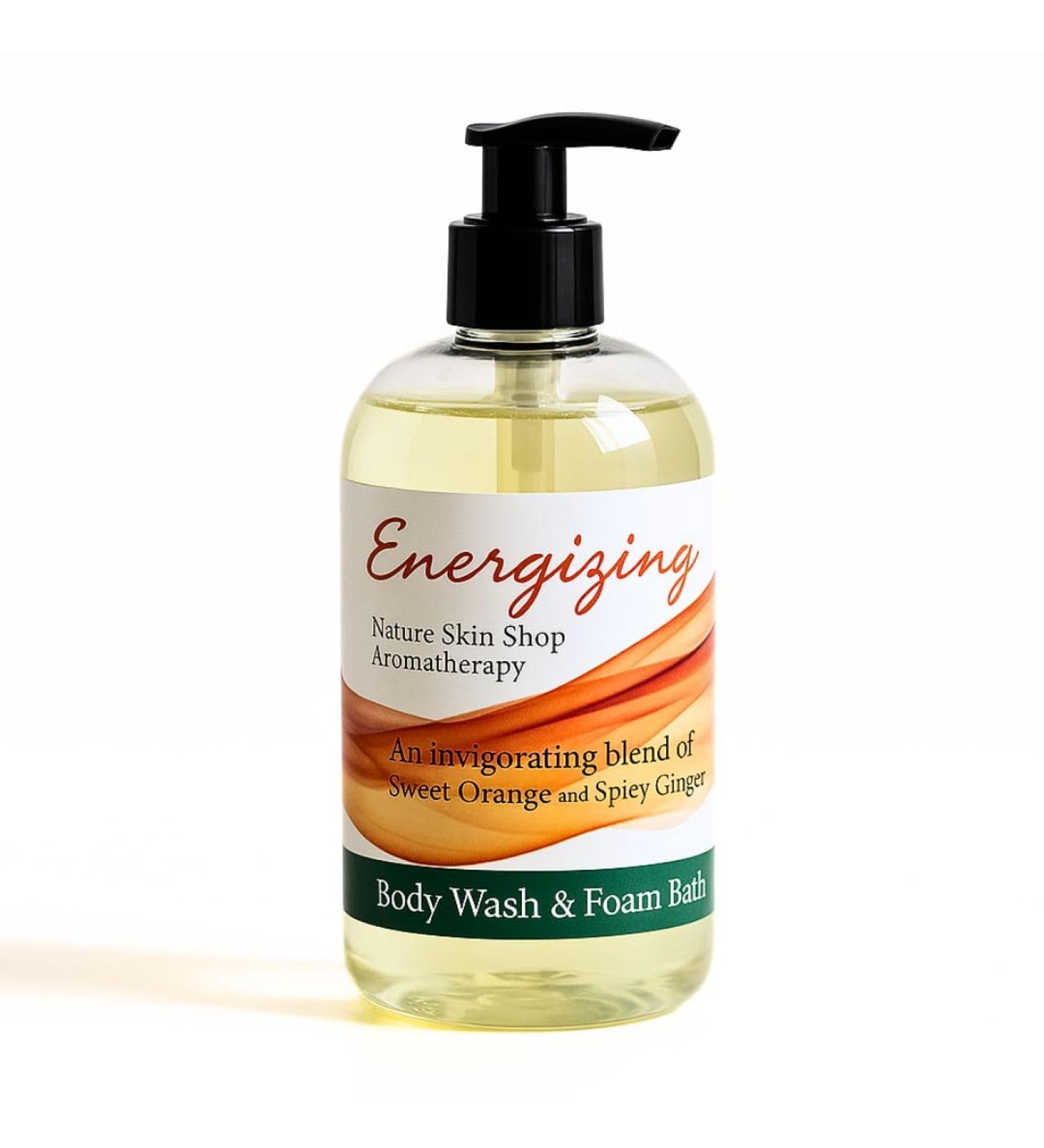 Nature Skin Shop Energizing Shower Gel - Sixteen Ounces - Aromatherapy Body Wash with Spicy Orange & Ginger for a Natural Morning Boost - Sulfate-Free - Buy Online on GoSupps.com