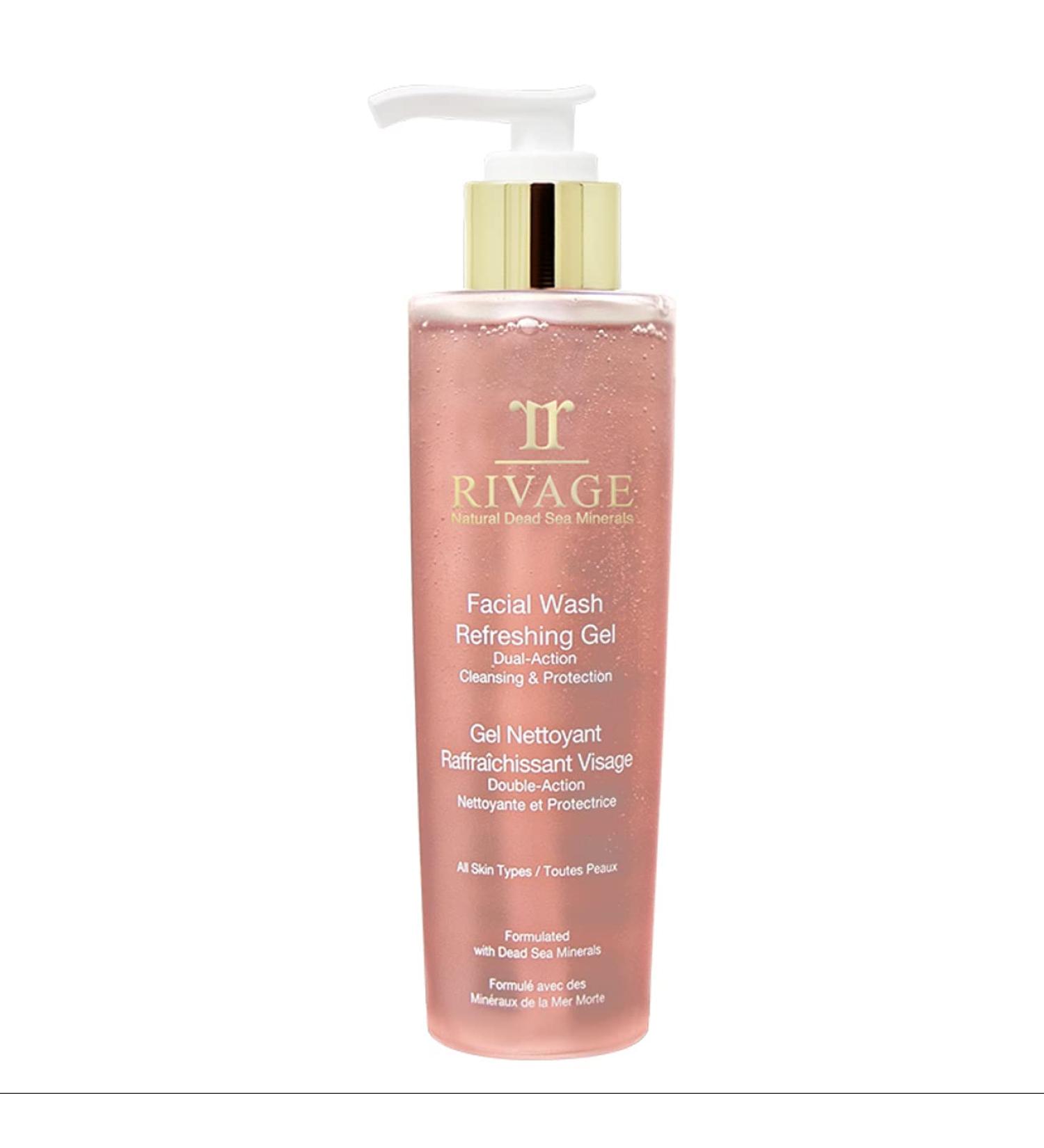 Rivage Natural Dead Sea Minerals Facial Wash - Refreshing Gel 180ml | Dual Action Cleansing & Protection with Dead Sea Salt - Buy Online on GoSupps.com