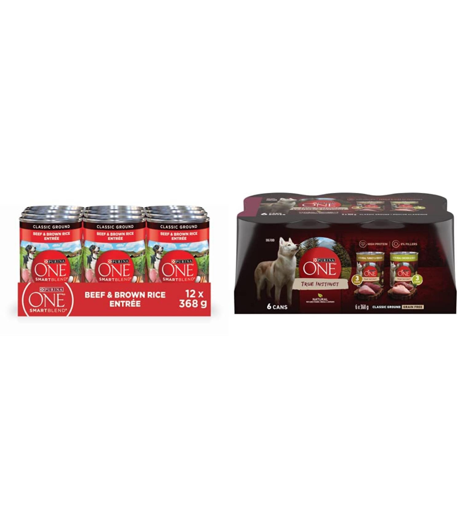 Purina ONE Wet & Dry Dog Food Bundle | Real Beef & Turkey/Chicken Variety Pack Dog Food + Dog Food Variety Pack - Buy Online on GoSupps.com