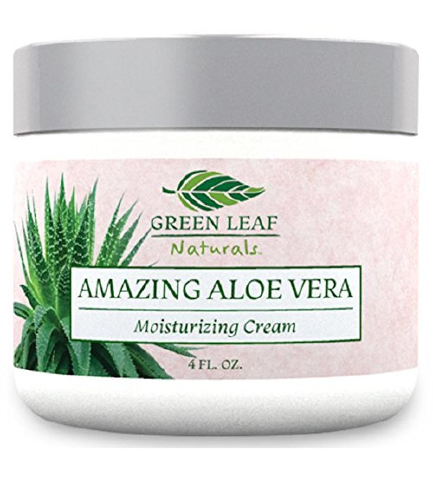 Green Leaf Naturals Face Cream for Women - Moisturizing & Anti-Aging with Aloe Vera, Avocado Oil, Coconut Oil & Vitamin E - Organic Ingredients - Beauty Facial Skincare for All Skin Types - 4 oz - Buy Online on GoSupps.com