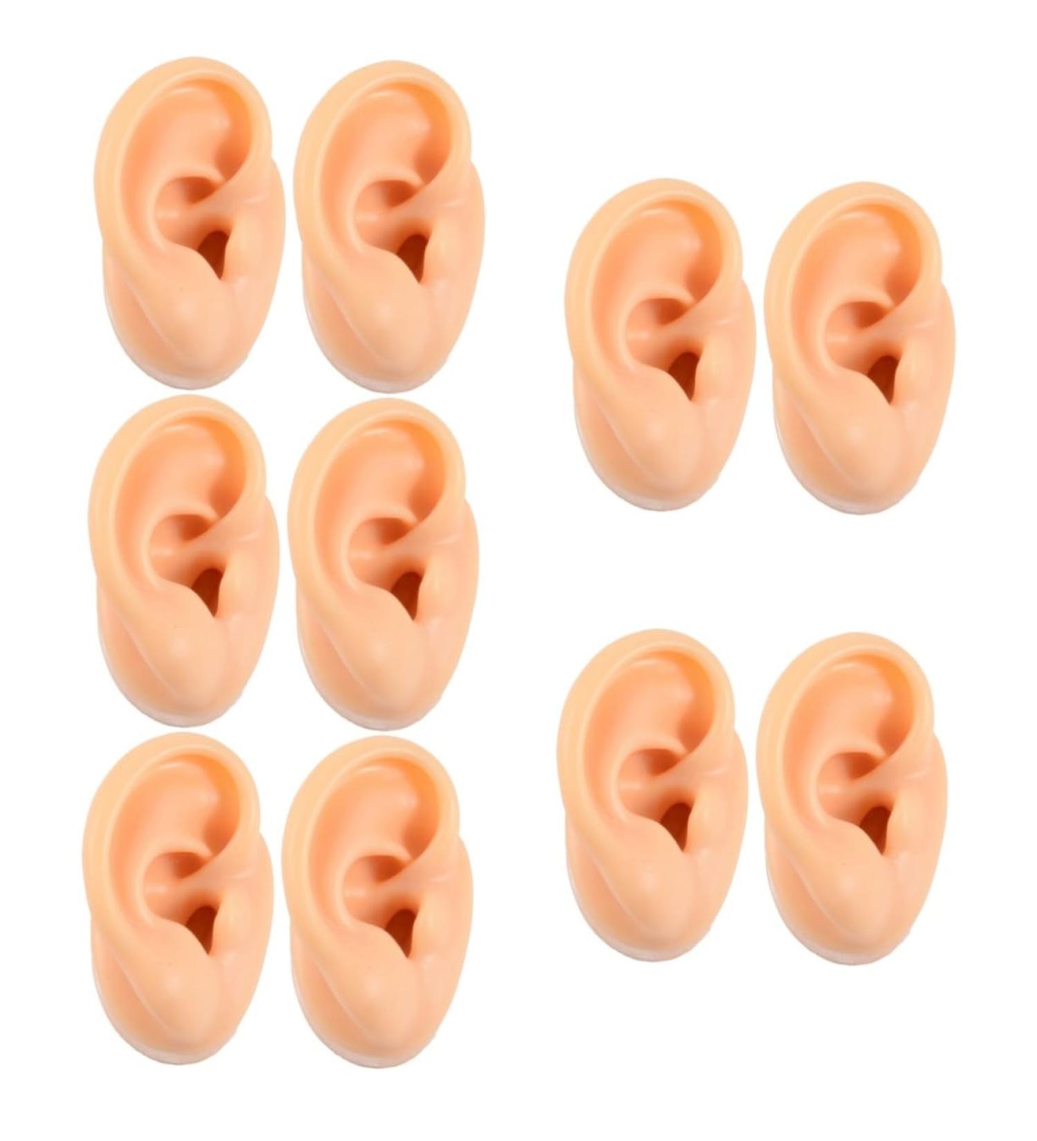 10 Pcs Silicone Ear Model Set for Body Jewelry Display and Piercing Mold - Light Yellow - Buy Online on GoSupps.com