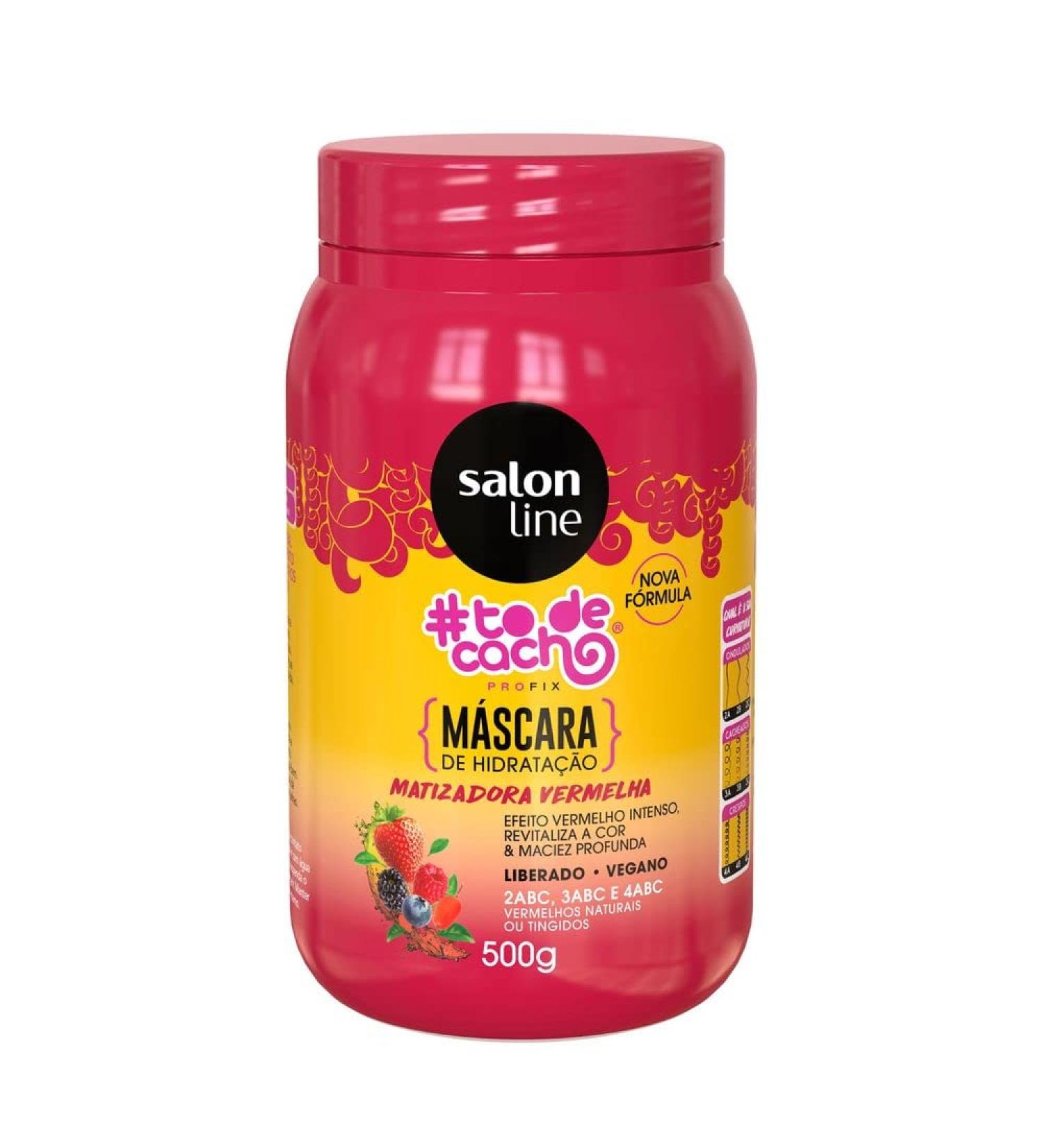 Salon Line - Linha Tratamento (ToDeCacho) - Mascara Matizadora Vermelha 500 Gr - (Treatment (IHaveCurls) Collection - Brassiness Control Red Mascara Net 17.6 Oz)