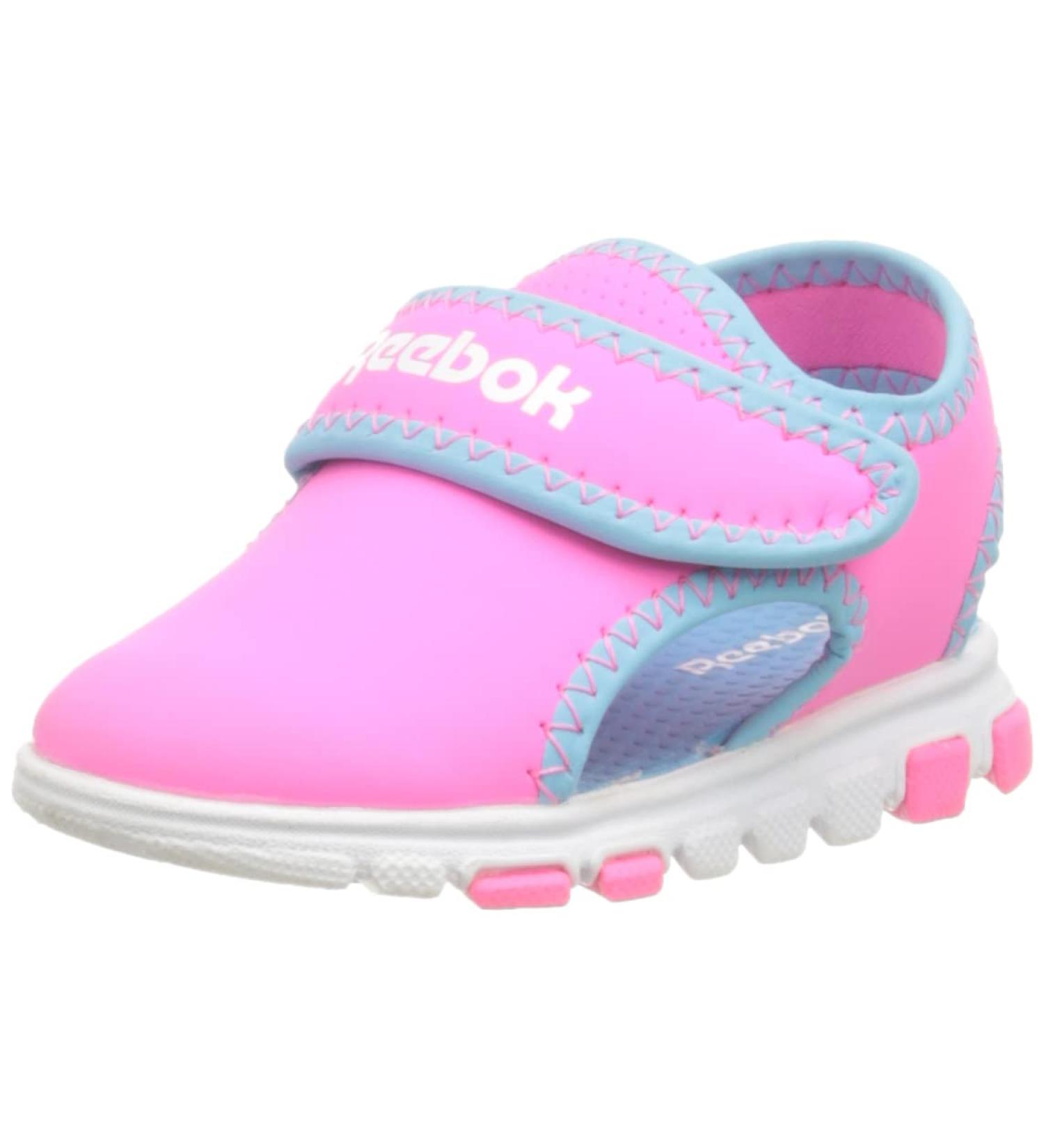 Reebok Baby Girl's Wave Glider III Sandals - 8.5 UK Child - Atomic Pink/Digital Blue/White - Buy Online on GoSupps.com