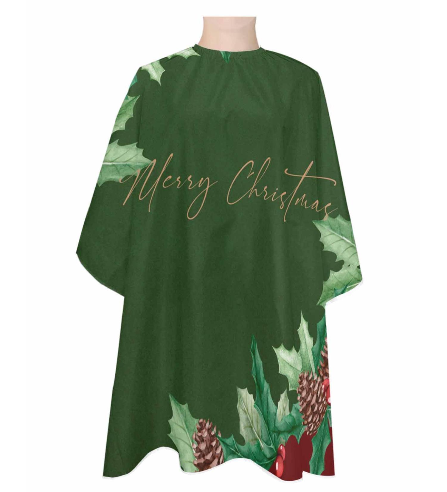 Buy Christmas Barber Cape - Adjustable Hair Cutting Cape for All Ages | Berries & Pinecone Design | Perfect Holiday Gift - Buy Online on GoSupps.com