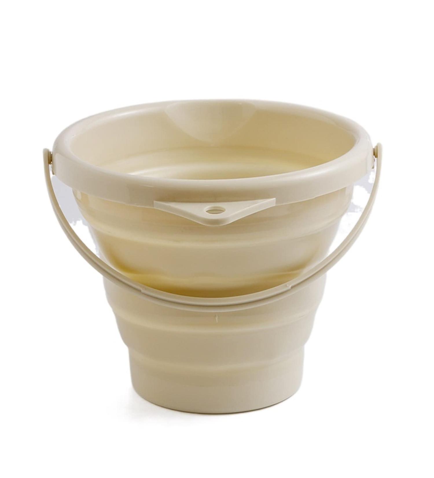Mop Bucket Folding Bucket Portable Retractable Plastic Household Portable Thickened Travel Outdoor Car Wash Bucket Outdoor Fishing Bucket(Beige) Smooth Sailing - Buy Online on GoSupps.com