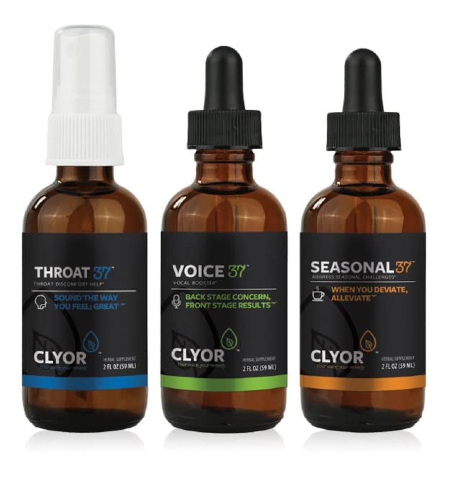 Clyor Voice37 Bundle: Singers Voice & Sore Throat Remedy - All Natural Cold Relief for Seasonal Ailments - Buy Online on GoSupps.com