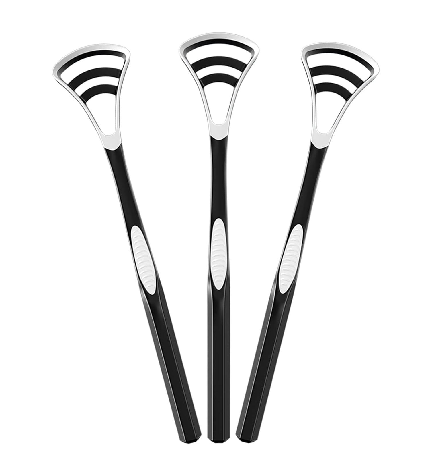 3-Piece Tongue Scraper Set | Bad Breath Treatment & Mouth Hygiene | Silicone Tongue Cleaning Brushes for Adults - Buy Online on GoSupps.com