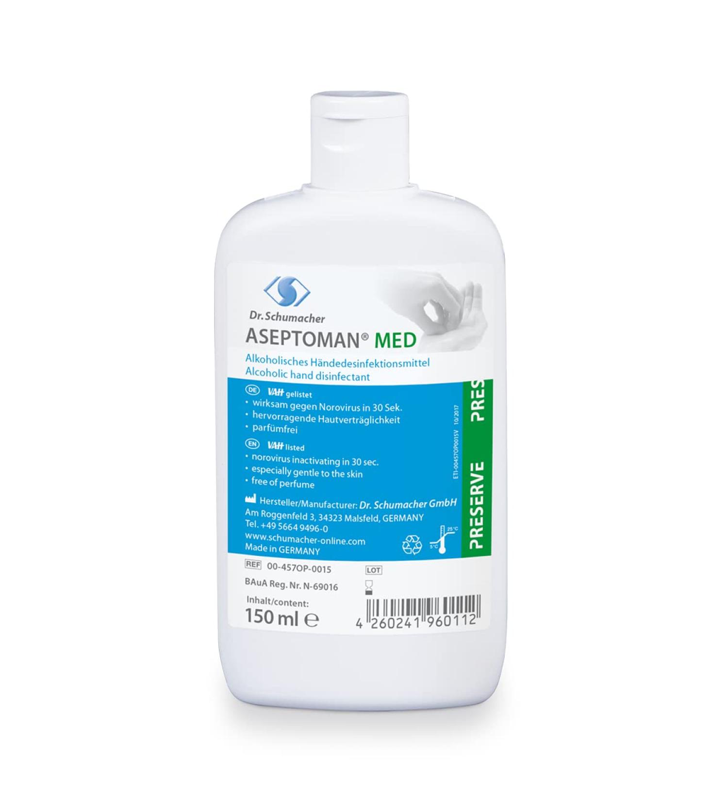 Buy Dr. Schumacher Aseptoman Med 5L Canister - International Shipping | Best Medical Disinfectant - Buy Online on GoSupps.com