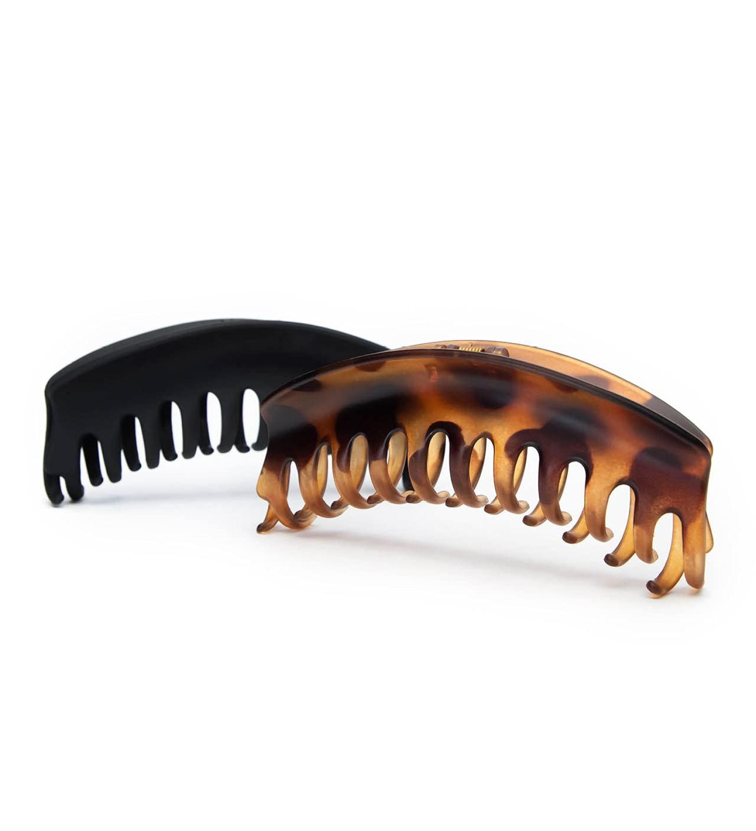 Kitsch Large Hair Clips for Women - Jumbo Dome Claw Clips for Thick Hair (2pc Tortoise&Black) - Buy Online on GoSupps.com