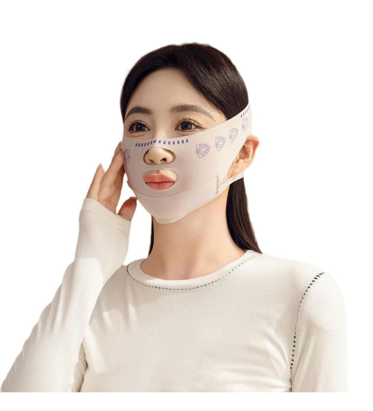 Double-Deck Face Slimming Bandage Face Lifting Belt Chin Strap Double Strap Slim Tightener Slimming Facial N0S3 Mask Tool V 04 box - Buy Online on GoSupps.com