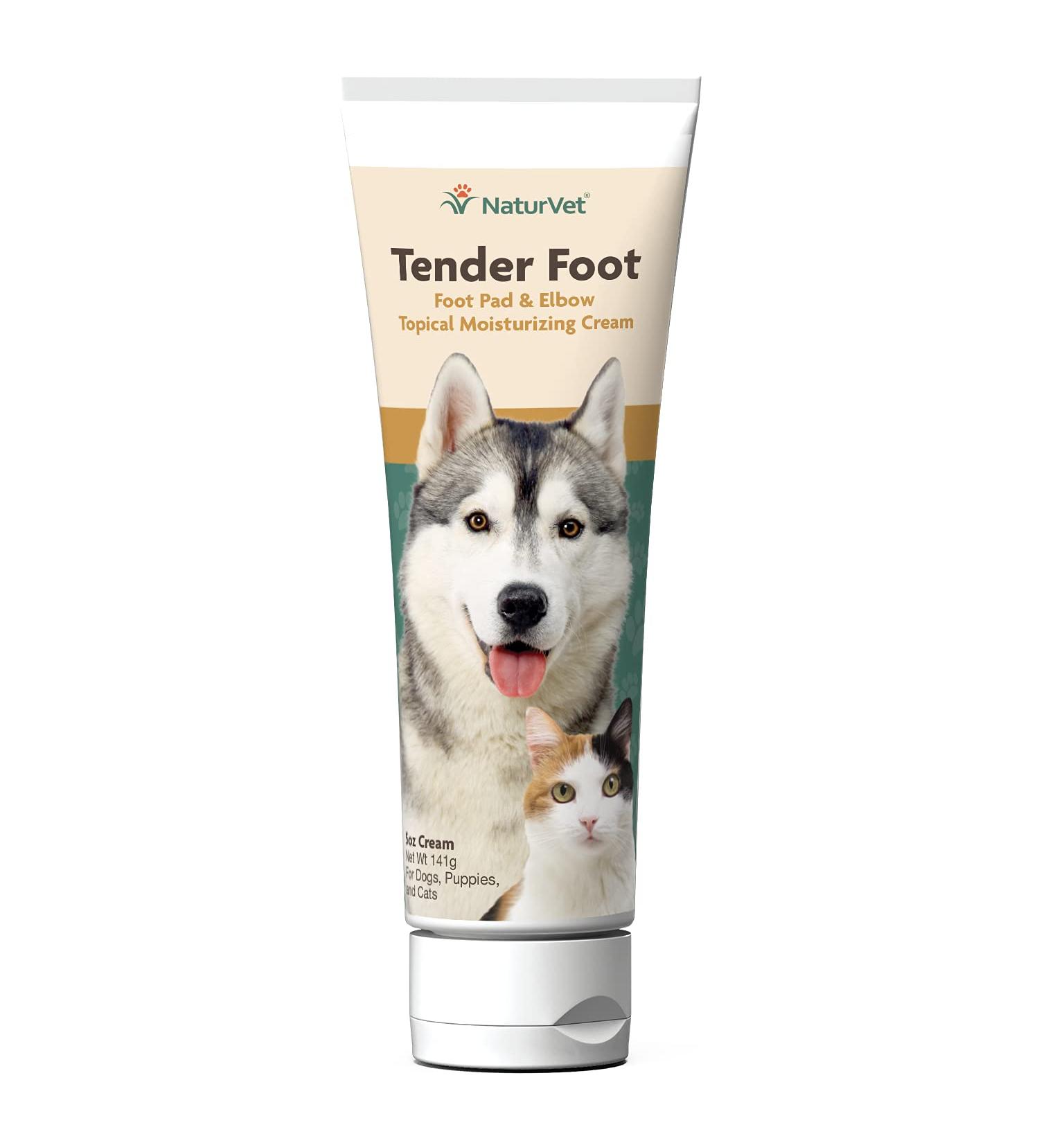 NaturVet Tender Foot 5 oz Topical Moisturizing Cream for Dogs & Cats - Multi-Vitamin Formula for Foot Pad Protection, Repair, and Softening - Buy Online on GoSupps.com