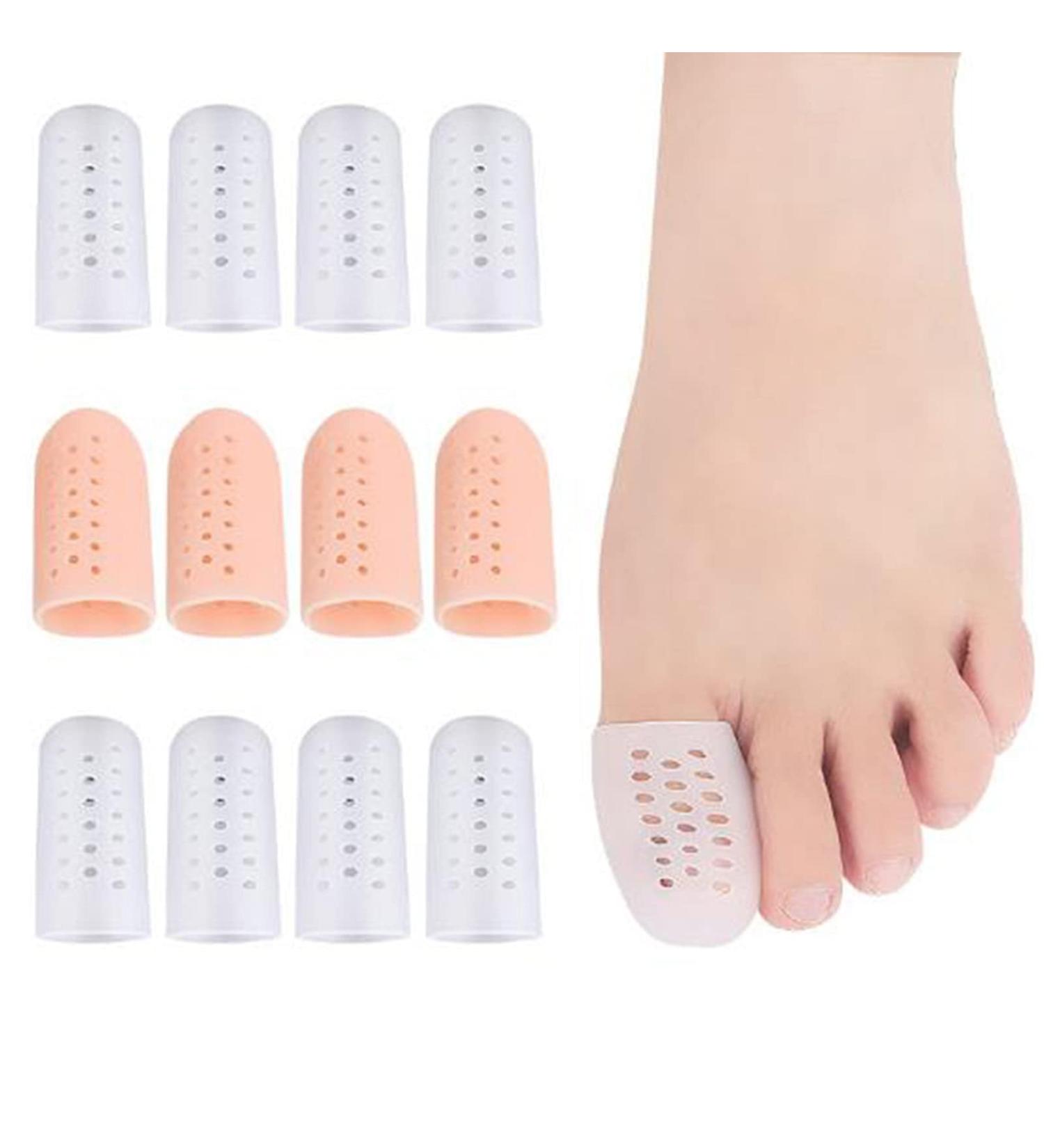 Buy Large Silicone Toe Caps - 12 Pieces | Breathable Toe Protection for Pain Relief from Corns Blisters & Ingrown Toenails - Buy Online on GoSupps.com