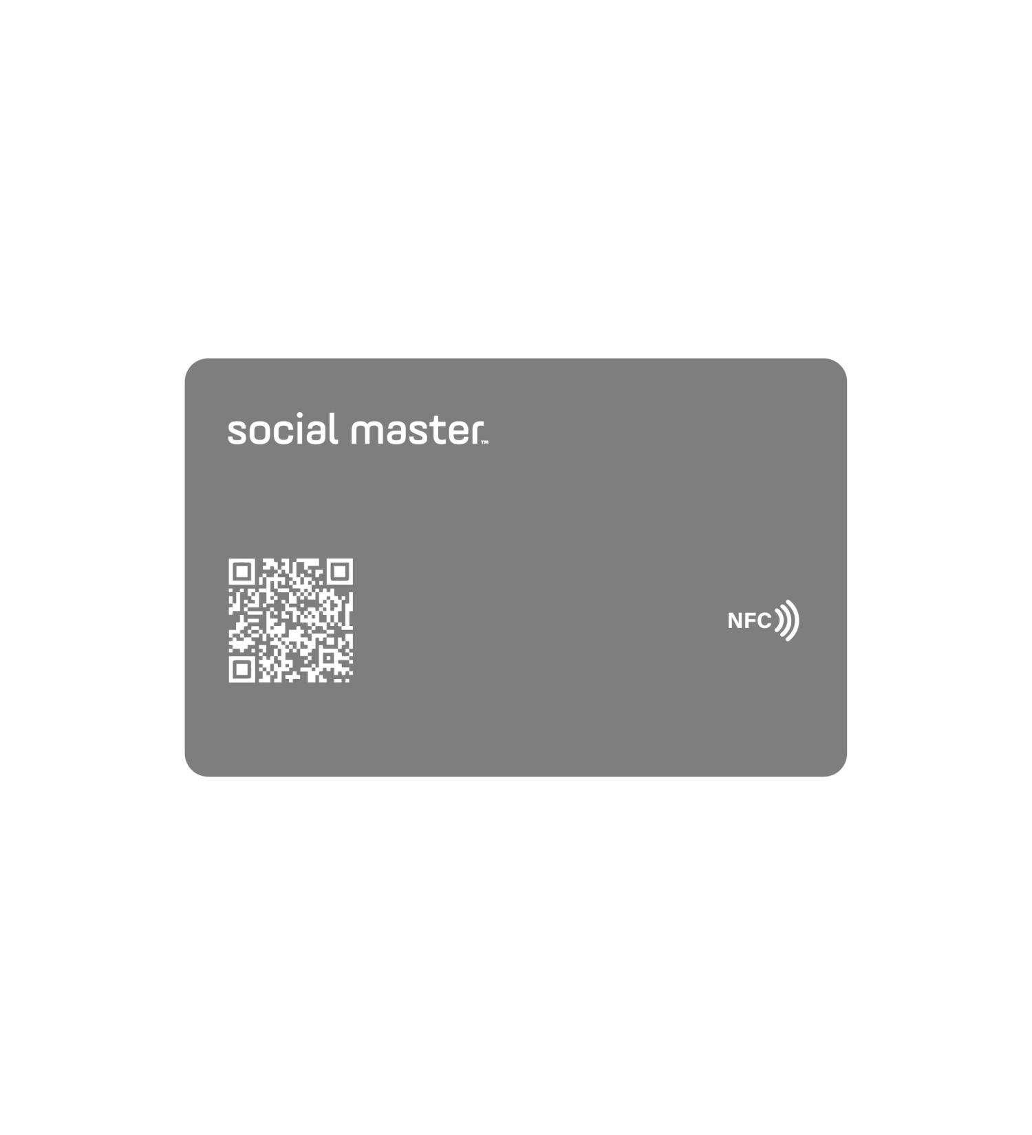 Social Master NFC Business Card - Instant Contact and Social Media Sharing - Gray - iOS and Android Compatible - Buy Online on GoSupps.com