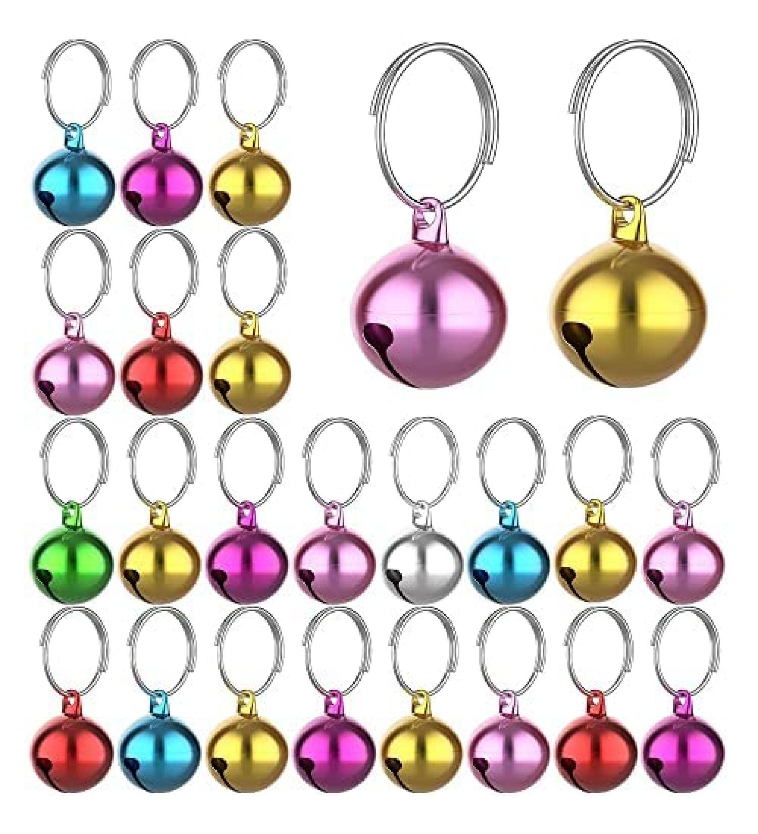 BLMHTWO 24PCS Cat Dog Collar Bells Cat Bells Collar Charms with Keyrings Colorful Pet Collar Bells Kitty & Puppy Loud Bell Pendant for Dog Cat Collar DIY Craft Decoration(Assorted Color) - Buy Online on GoSupps.com