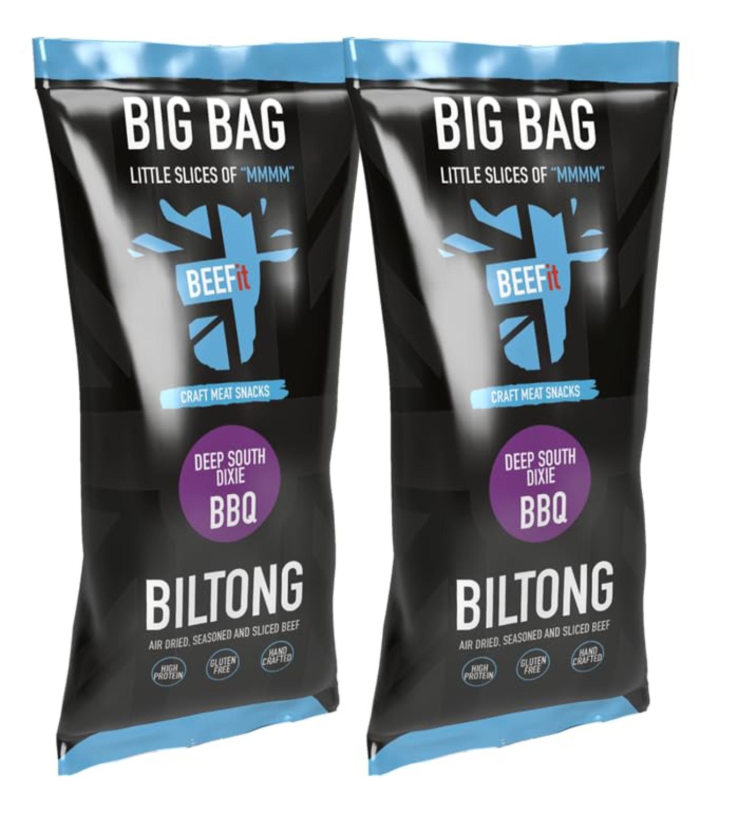 BEEFit Biltong Beef Jerky | 2x250g | High Protein | Gluten Free | Keto Friendly (BBQ) - Buy Online on GoSupps.com